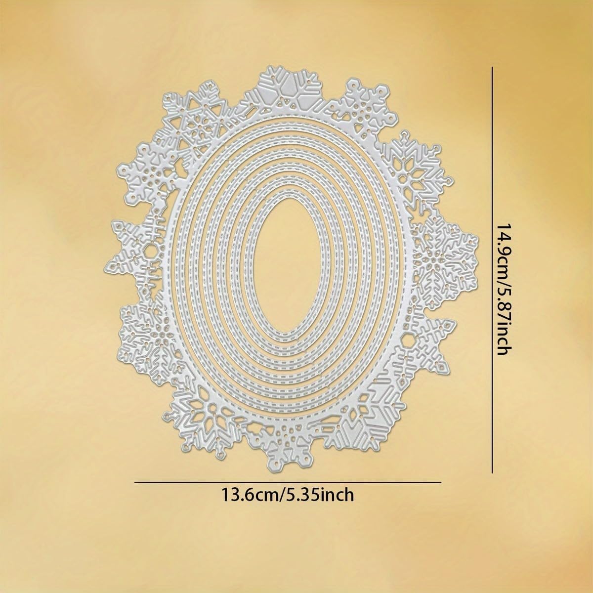 Lapoo Geometric Cutting Die for Scrapbooking - Durable, Cut Stencils for DIY Scrapbook Photo Album Decorative Paper Card, Card Making Supplies (Snowflake Round Frame 5.9 x 5.4 in)