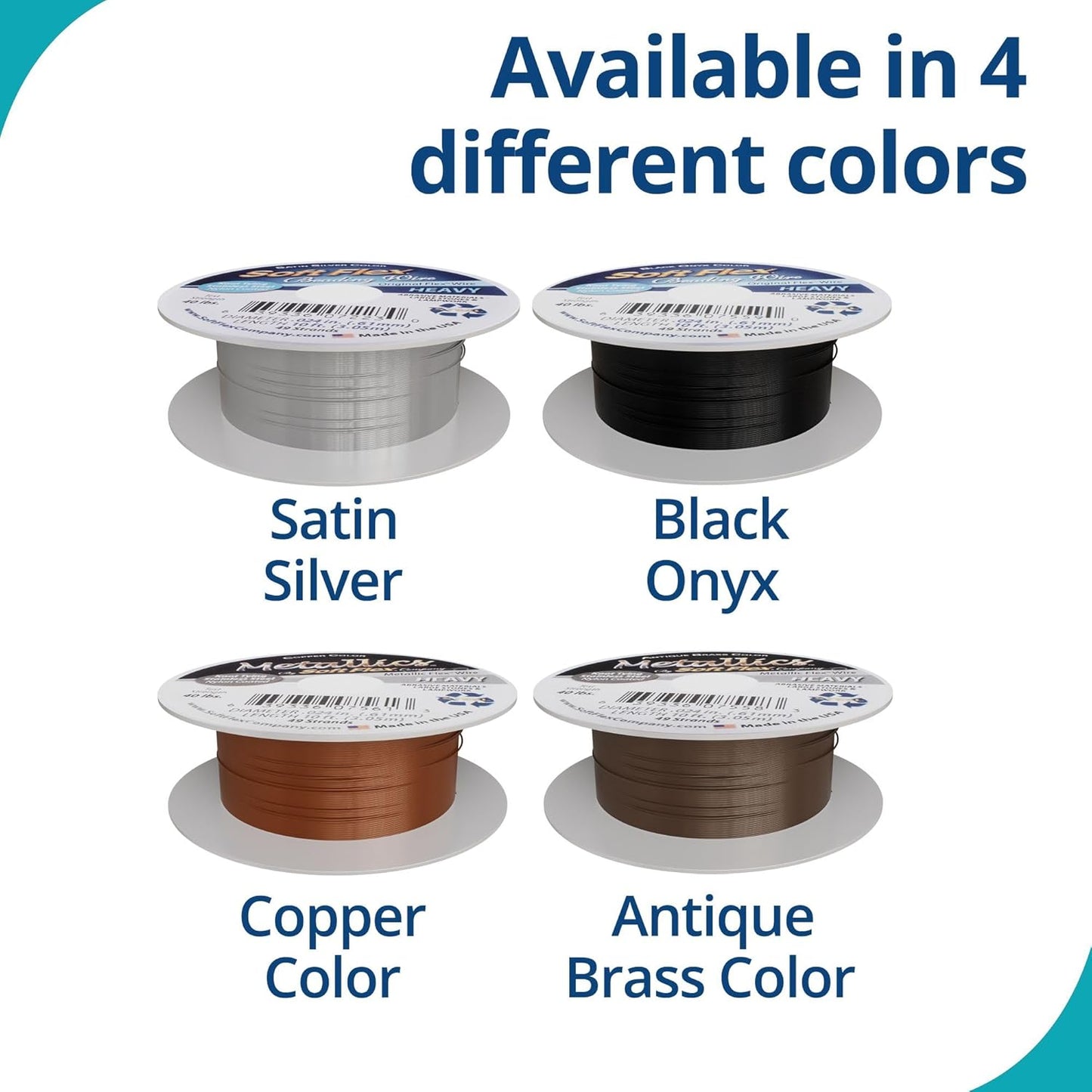 Soft Flex 49 Strand Beading Wire - Heavy 0.24 Diameter - 10 Feet Nylon Design Wire