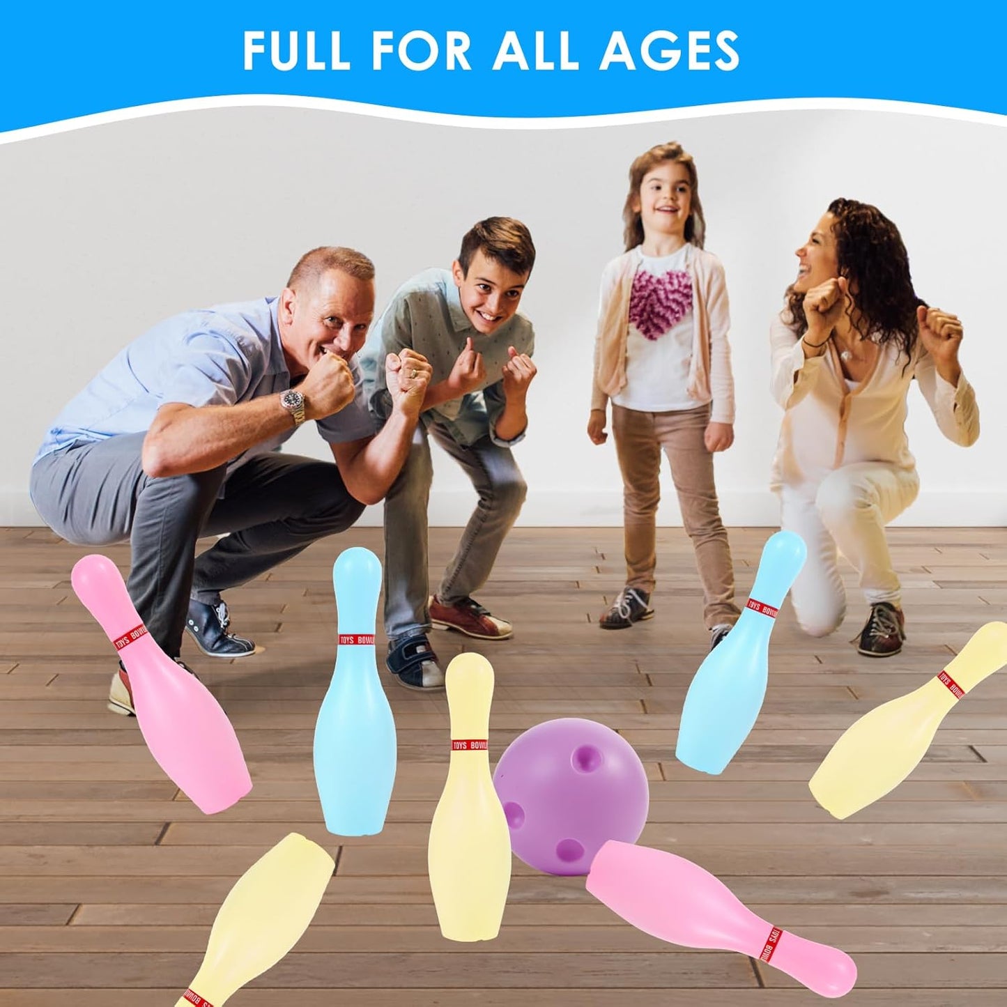 Light Up Bowling Set, Glow in The Dark Bowling Balls & Pins for Outdoor and Indoor Kids Games Fit Christmas Birthday Party Lawn Yard Carnival Games, Kids Education Motor Skills Toys