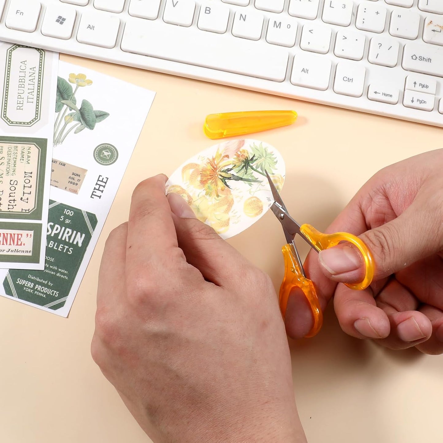 3 PCS Small All Purpose Craft Scissors, 3.5" Mini Stainless Steel Sewing Craft Scissors with Protective Cover, Detail Precision Straight Tips for Travel Embroidery Paper Cutting Crafting