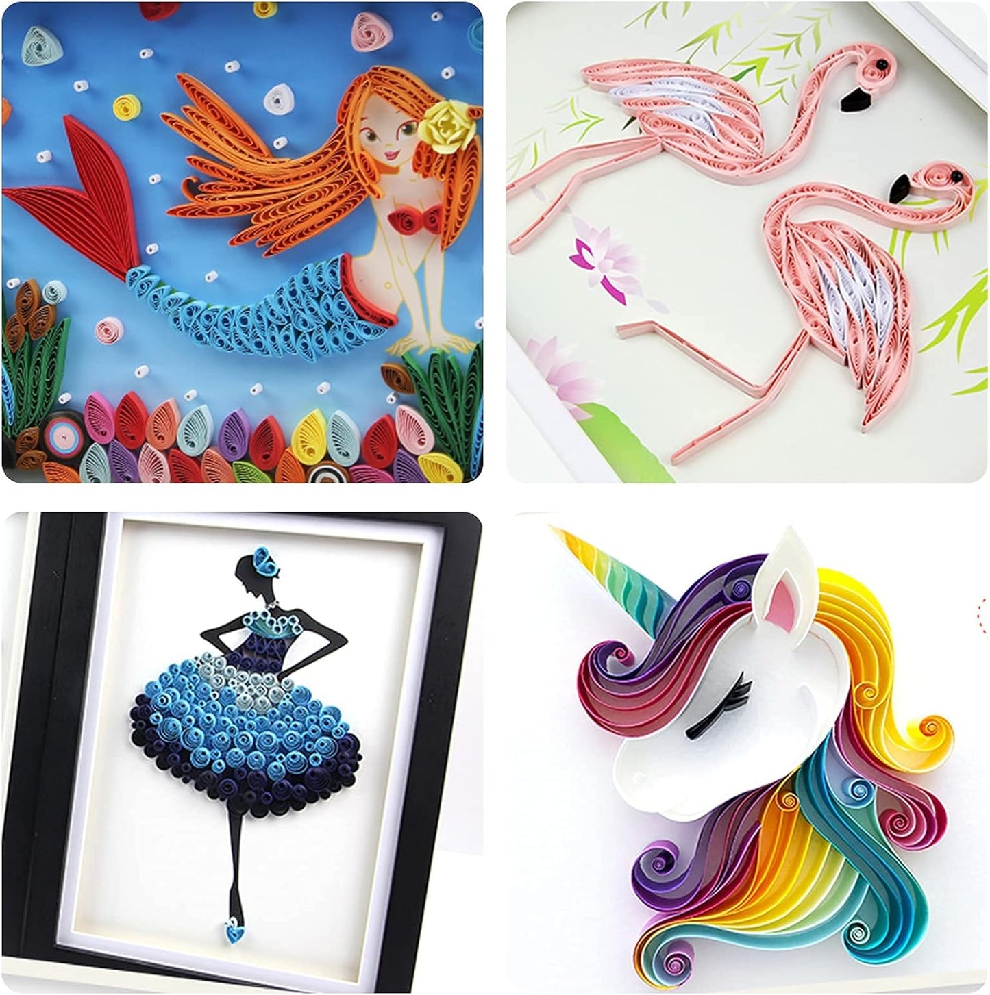 Zorfeter 9 Sets Multi-Color Quilling Paper Strips Kits 900 Strips 42 Colors, 3mm Width, 15" Length