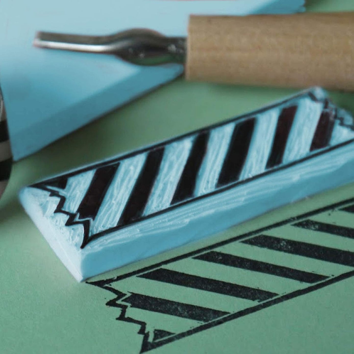 ZOENHOU 5 PCS 8.3 x 11.8 Inch Blue Large Rubber Stamp Carving Blocks, Rectangle Creative Speedy Carve Block Engraving Crafts