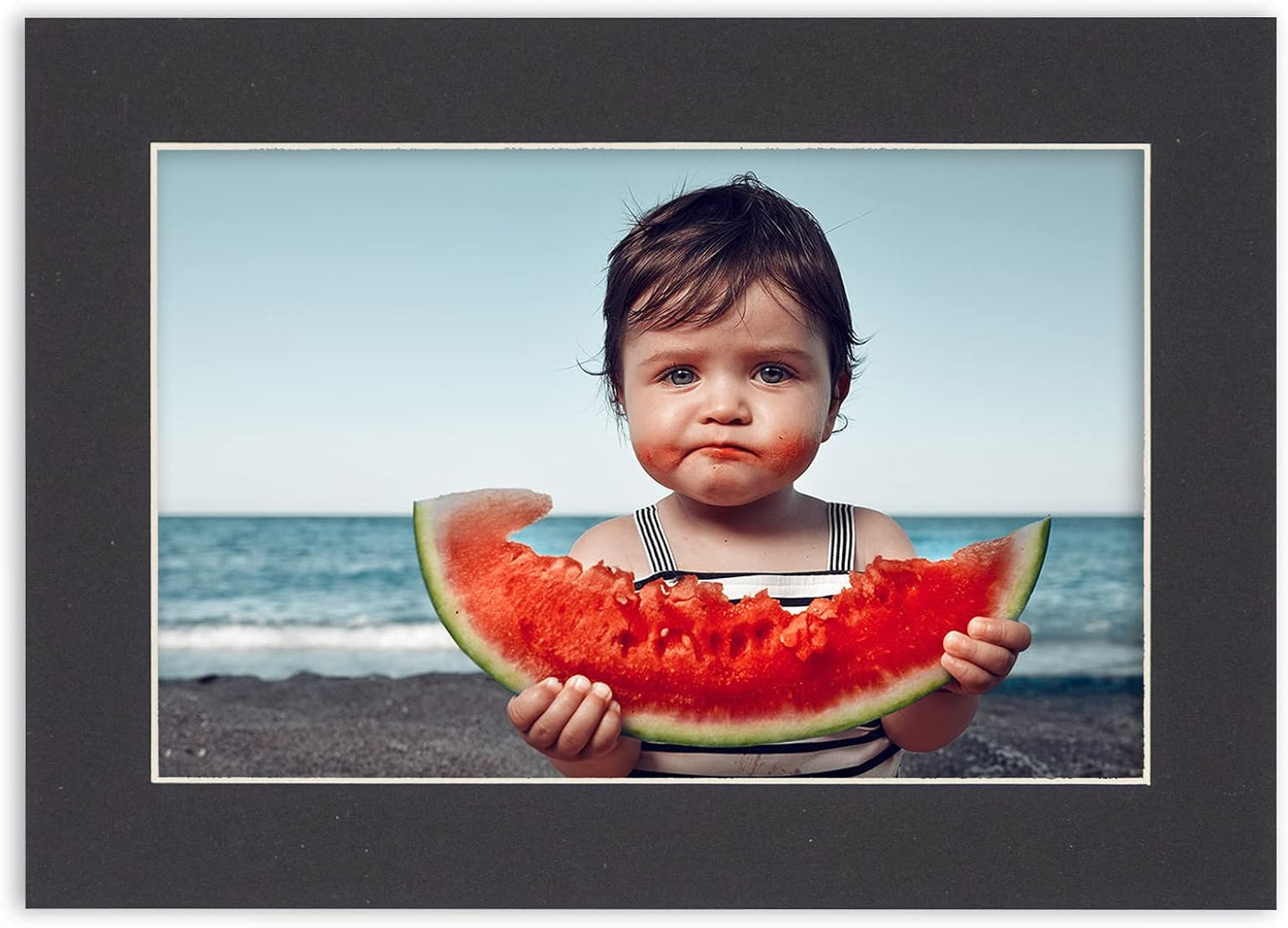 5.5x8.5 Mat for 8.5x11 Frame - Precut Mat Board Acid-Free Black 5.5x8.5 Photo Matte For a 8.5x11 Picture Frame, Premium Matboard for Family Photos, Show Kits, Art, Picture Framing, Pack of 1 Mat