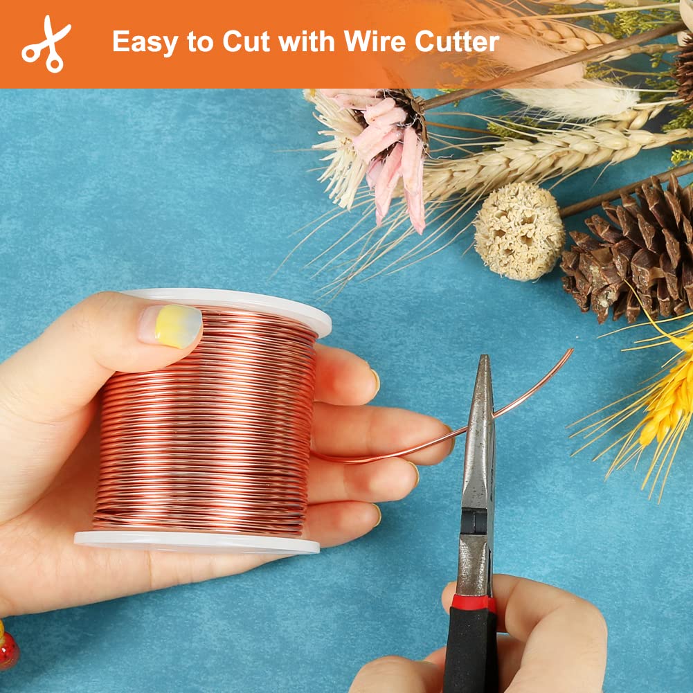 Tenn Well 15 Gauge Aluminum Wire, 164 Feet 1.5mm Bendable Metal Craft Wire for Jewelry Making, Beading, Sculpting and Bonsai Training (Copper)