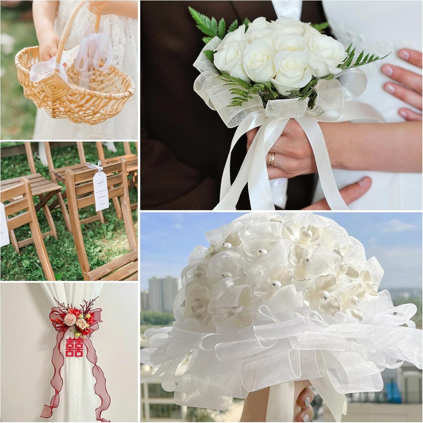 Ribbon for Gift Wrapping 3/4 inch Sage Green Sheer Organza Ribbon for Flower Bouquet Tulle Thin Chiffon Ribbons for Wedding Invitations Christmas Halloween Presents Decorations Crafts 50 Yards