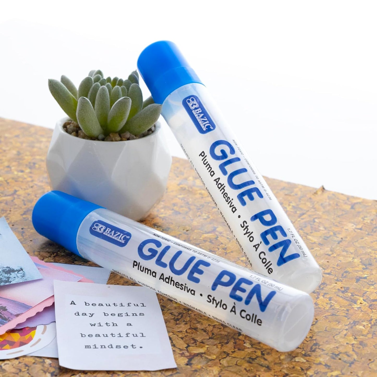 BAZIC Washable Glue Pen 1.7 Oz. (50 mL), Liquid Clear Glues Bond Adhesive for Art Crafts Project at School Home Office (2/Pack), 72-Packs