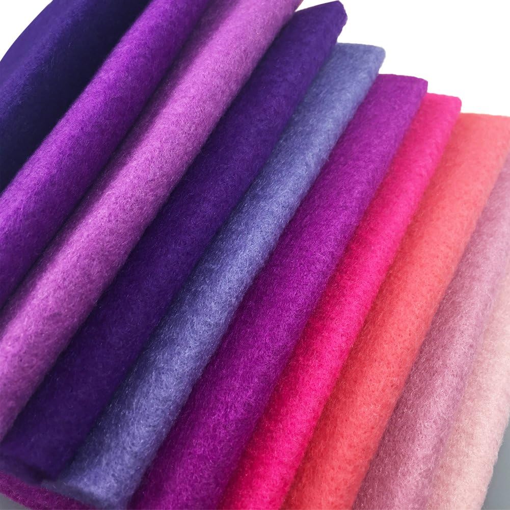flic-flac 42pcs1.4mm Thick Soft Felt Fabric Sheet Assorted Color Felt Pack DIY Craft Sewing Squares Nonwoven Patchwork (25cm * 25cm)