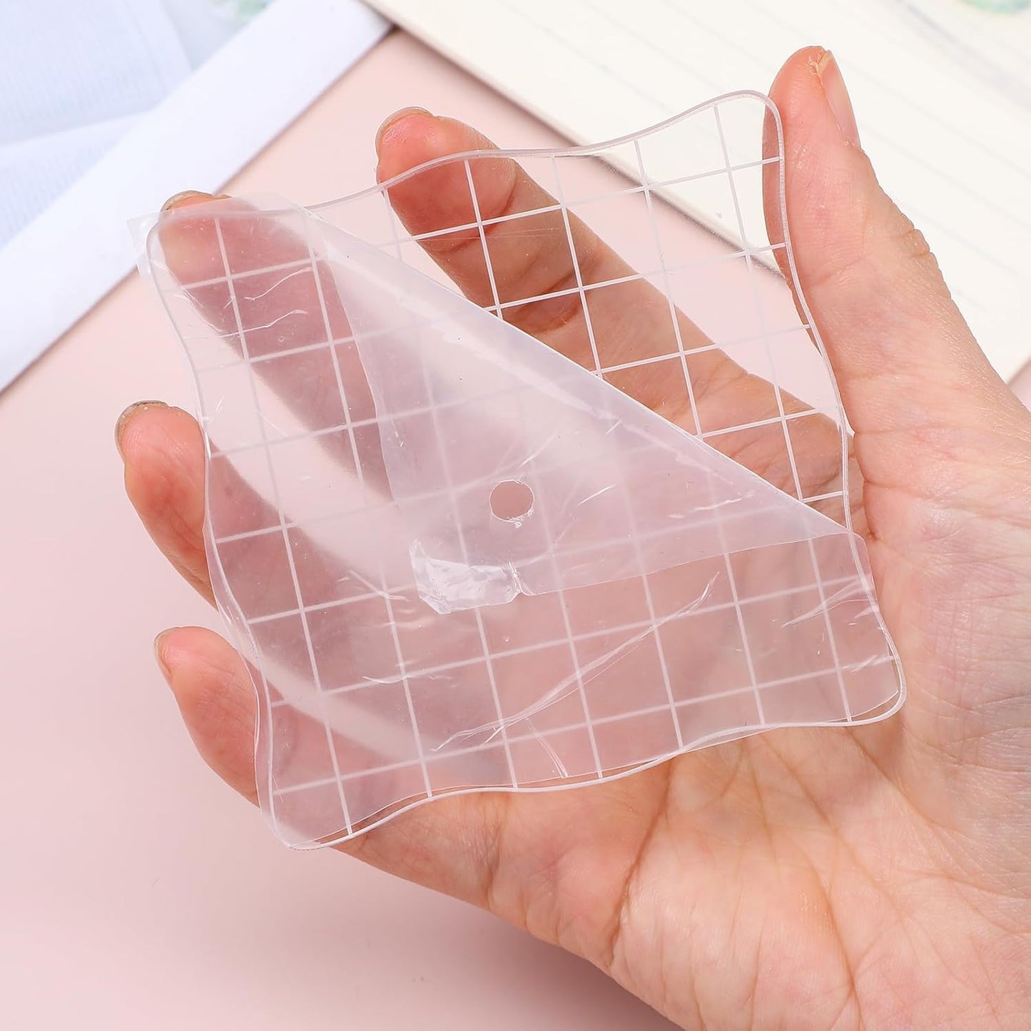 7PCS Acrylic Stamp Block, Clear Stamping Blocks Tool Acrylic Blocks for Stamping Decorative Stamp Blocks Square Display Block Set Props for DIY Crafts Making