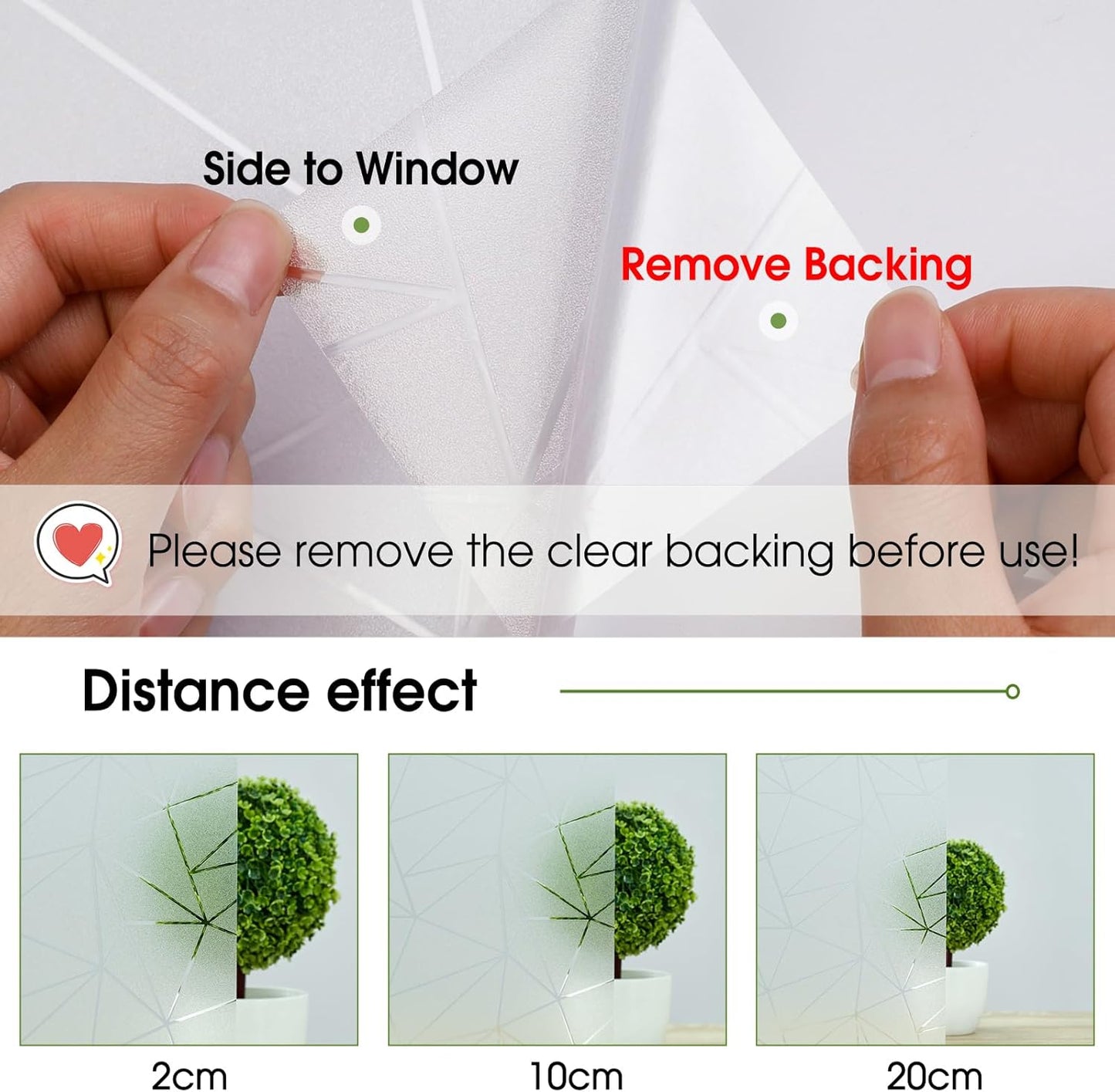 Coavas Window Privacy Film, Frosted Glass Static Cling, Decorative for Bathroom Door Covering, UV Blocking Window Cling, Non-Adhesive Vinyl Sticker, Day and Night Windows Tint for Home, 23.6x78.7 Inch