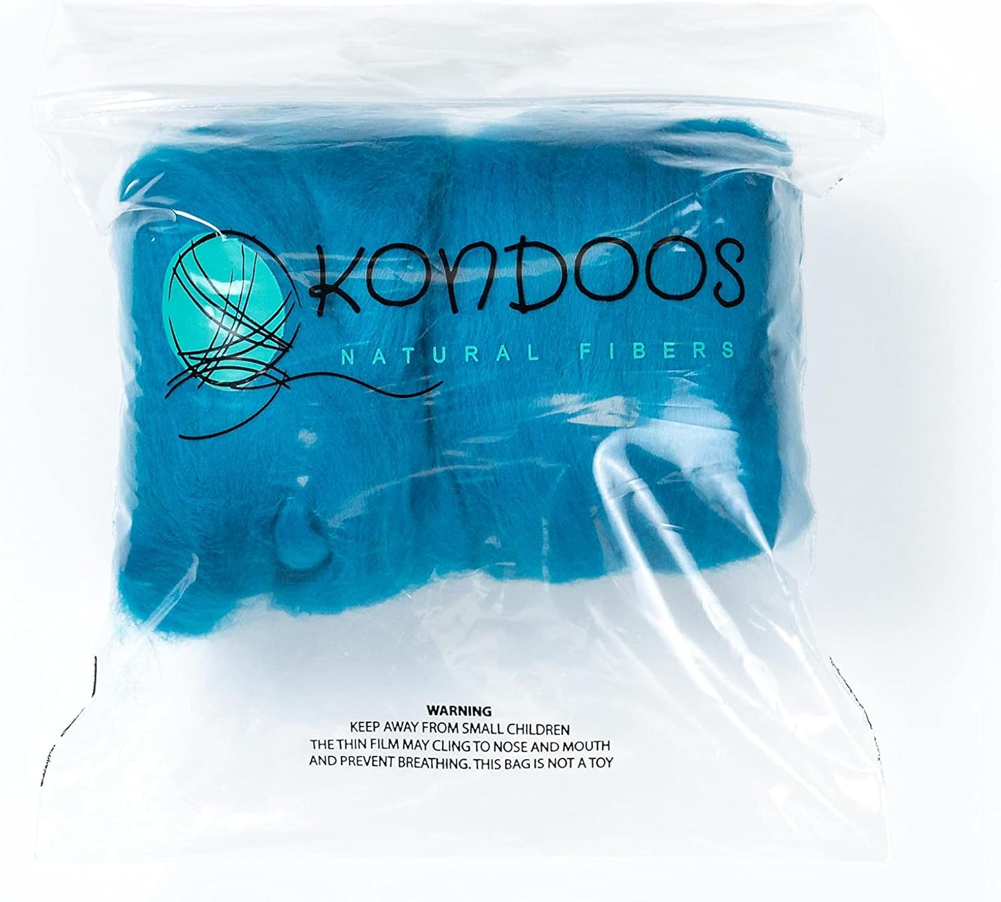 Colored Natural Wool roving, 8 OZ. Best Wool for Needle Felting, Wet Felting, handcrafts and Spinning. (Turquoise)