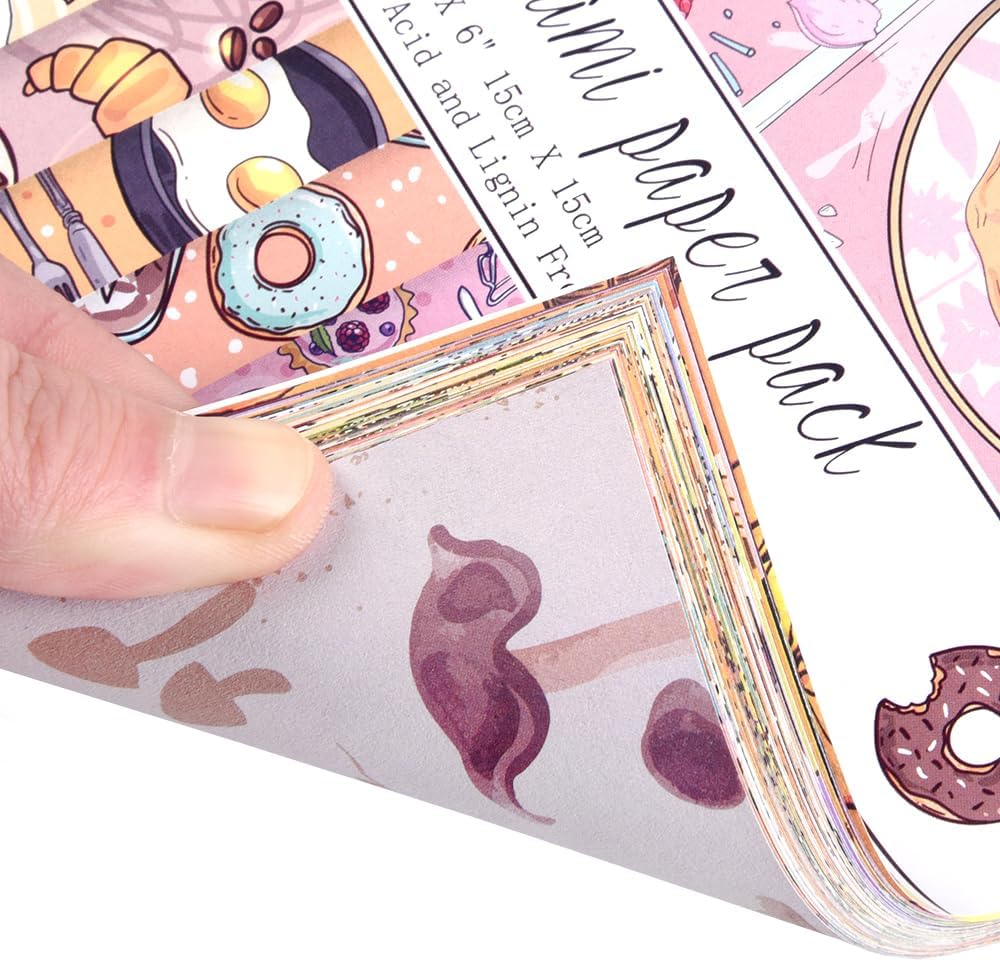 Origami 6x6 Paper Kit 150 Sheets 150 Vivid Colors Double Sided Same Printed Traditional Patterns Square for Arts Crafts Projects Japan Traditional Chiyo.Afternoon Tea