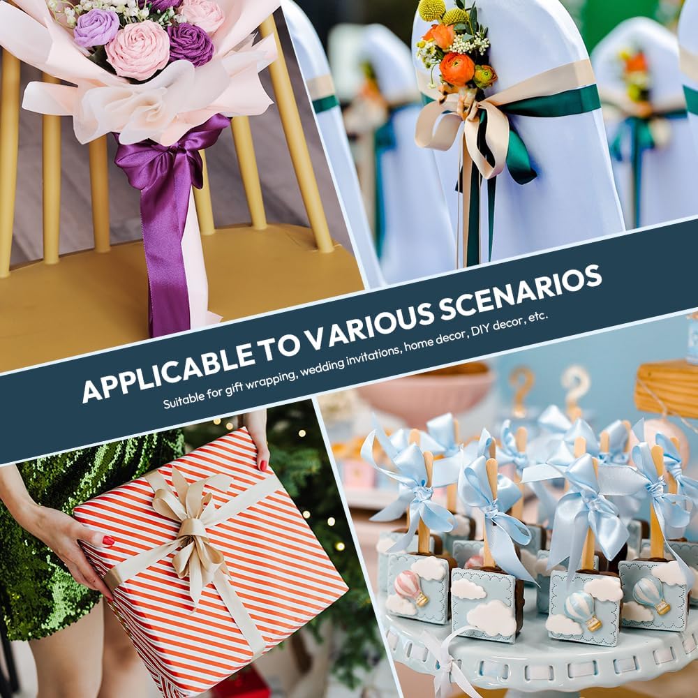 Kmer Life 1 in x 50 Yards Baby Blue Polyester Satin Ribbon - Perfect for Wedding Decor, Wreath, Crafts & Gift Wrapping