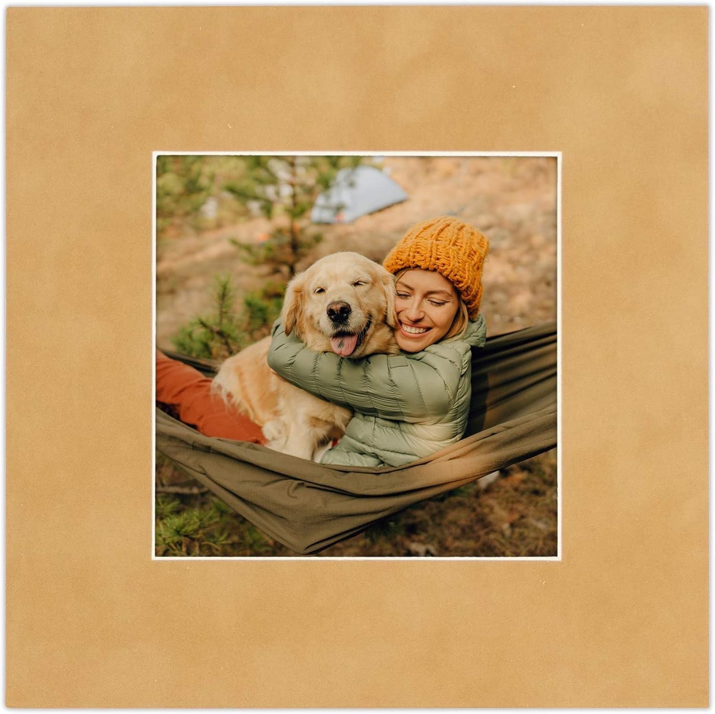 Pack of 25 Acid Free 11x14 Mats Bevel Cut for 8.5x11 Photos - Beige Suede Precut Matboards For Pictures, Photos, Framing - 4-ply Thickness