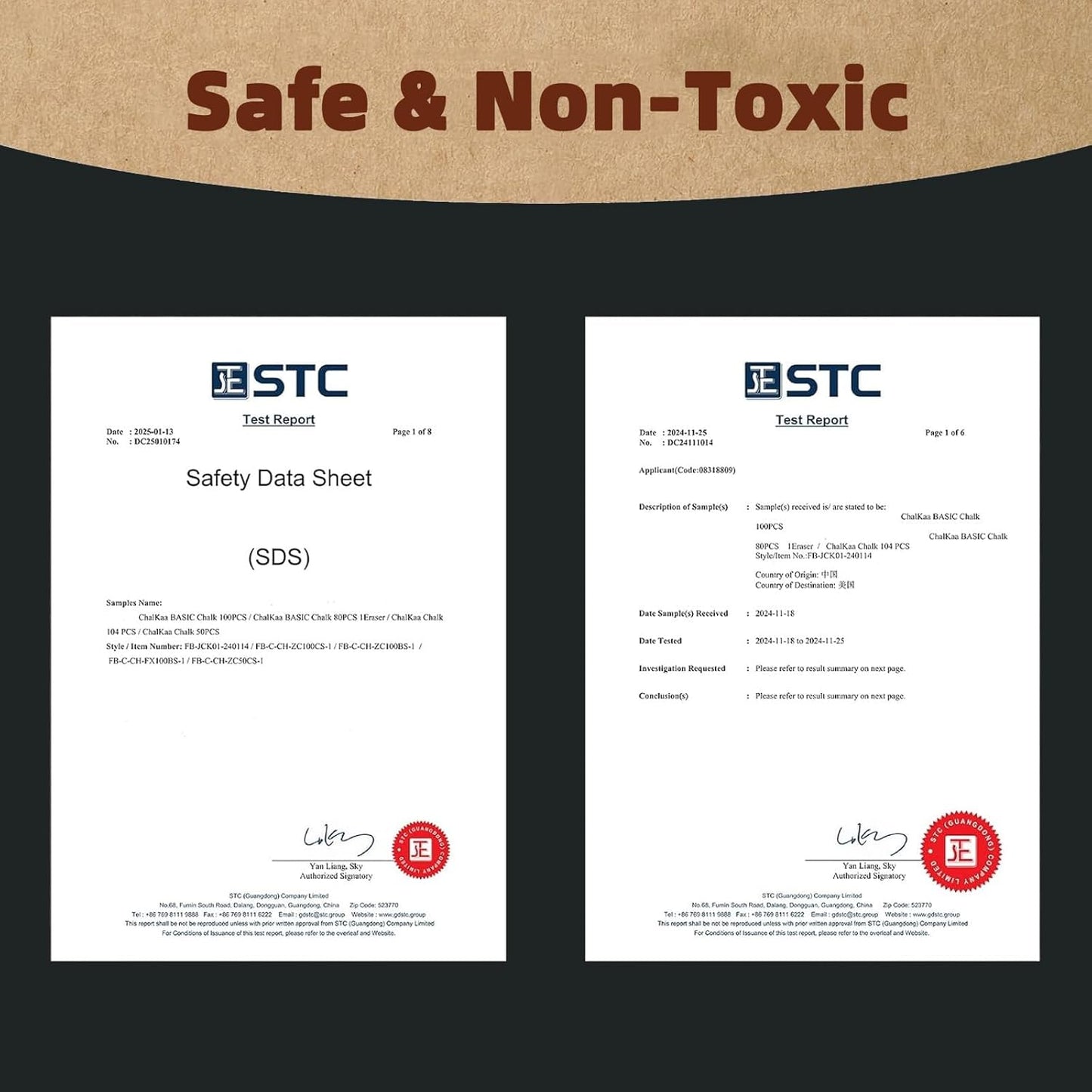 Dustless Colored Chalk 100PCS, 10 Colors Non-Toxic Classroom Chalks for Teachers & Students, School Chalkboard Supplies