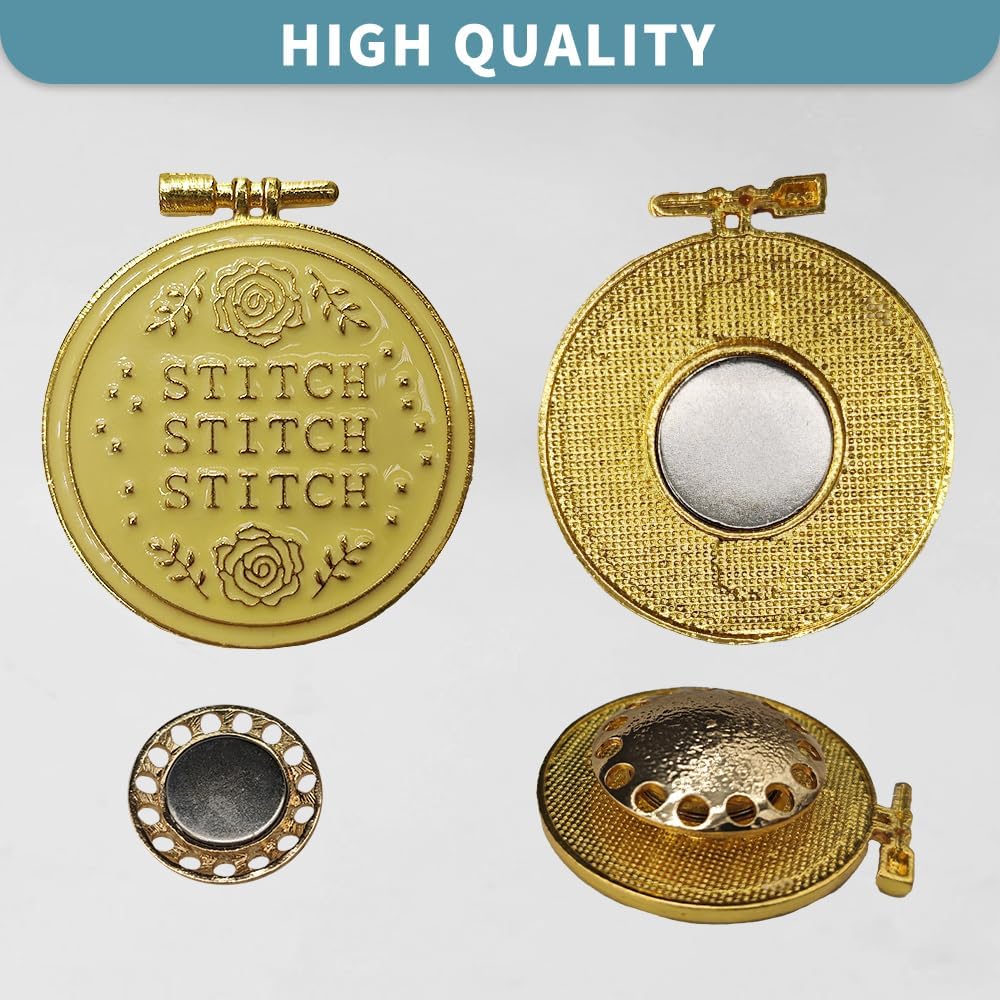 Magnetic Needle Minder Magnet Embroidery Accessories and Supplies Embroidery Needle Holder Cross Stitch Holder Needlework Supplies (Cardinal) (Gold)