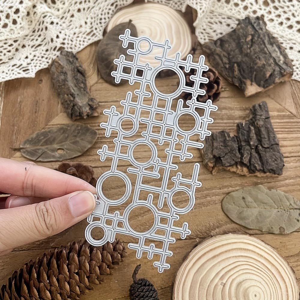 Lapoo Flowers Metal Cutting Die for Scrapbooking - Durable, Cut Stencils for DIY Scrapbook Photo Album Decorative Paper Card, Card Making Supplies, Embossing (Retro Punk Texture 5.2 x 2.5 in)