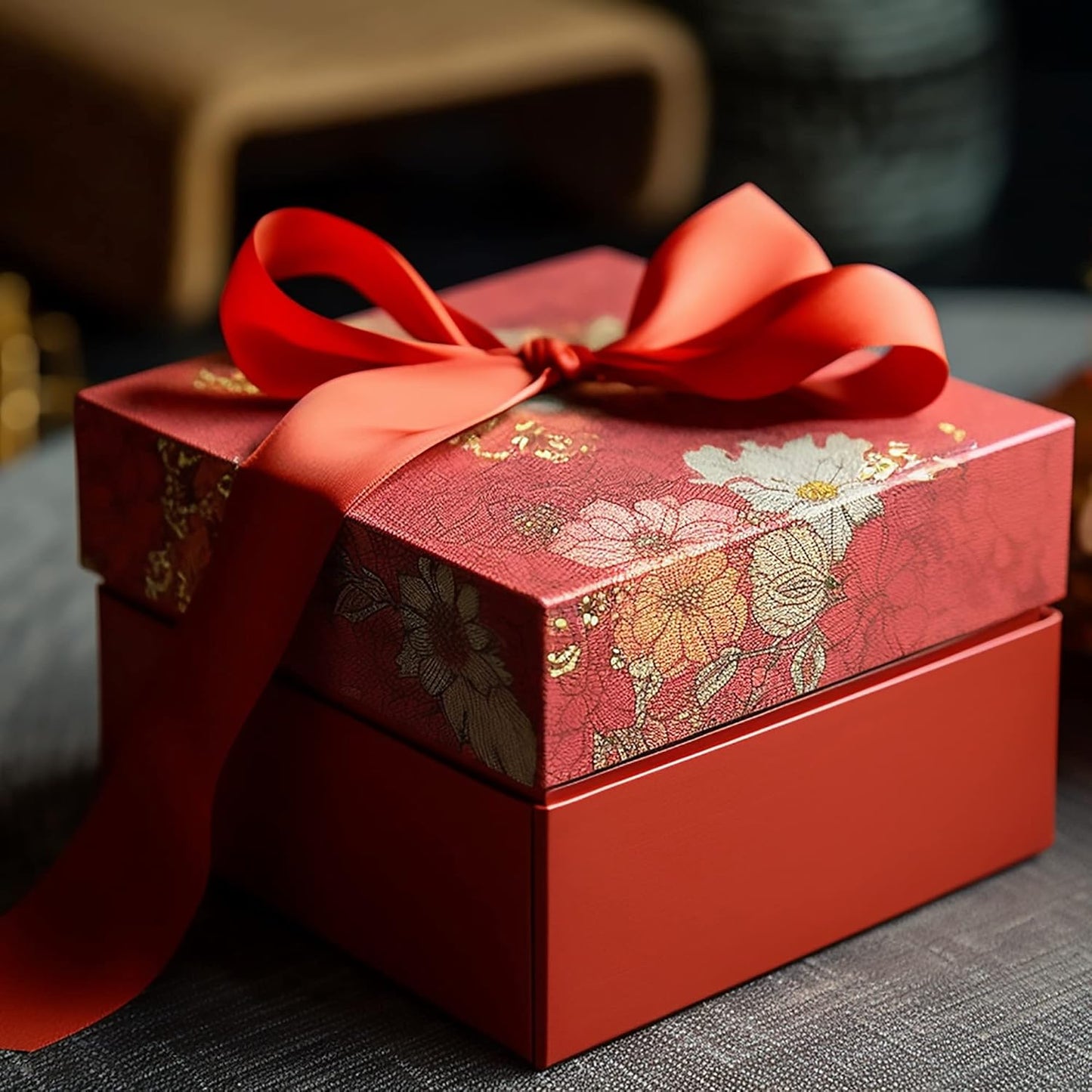 LIUYAXI Red Satin Ribbon, Double Faced 1/2" X Continuous 25 Yards Ribbons Perfect for Gift Wrapping Bows Bouquet Wedding Craft and More