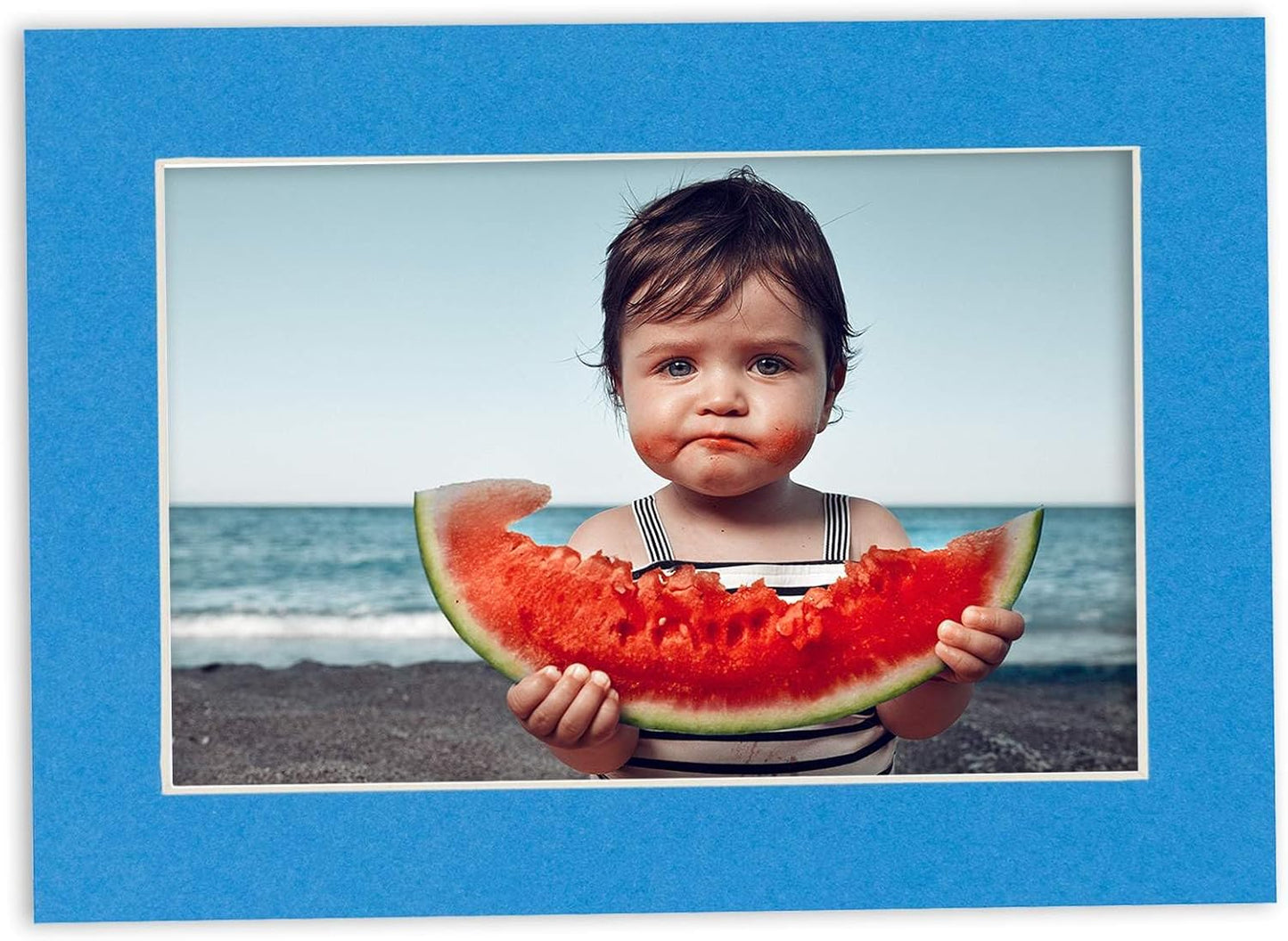 11x14 Mat for 8.5x11 Photo - Precut Bay Blue Picture Matboard for Frames Measuring 11 x 14 Inches - Bevel Cut Matte to Display Art Measuring 8.5 x 11 Inches - Acid Free ONE MAT