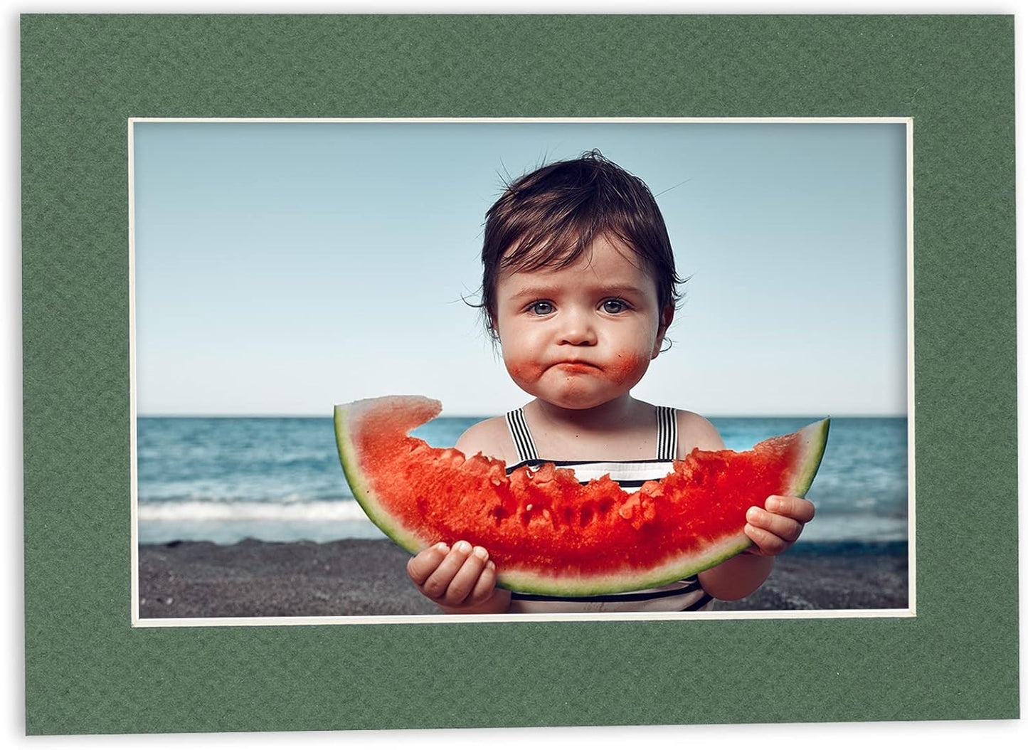 11x14 Mat for 8.5x11 Photo - Precut Hunter Green Picture Matboard for Frames Measuring 11 x 14 Inches - Bevel Cut Matte to Display Art Measuring 8.5 x 11 Inches - Acid Free Pack of 100 MATS