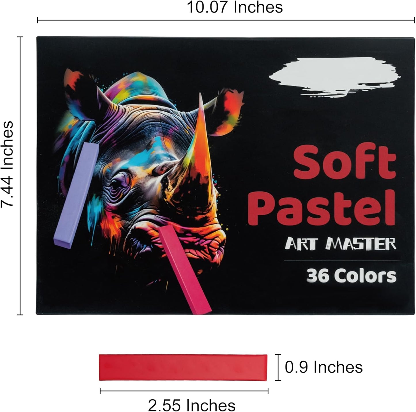 Soft Pastels Set, Square Chalk Pastel Sticks, Assorted Colors for Artists, Students & Beginners, Drawing, Coloring, Sketching, Shading, Blending & Layering (36 Colors)