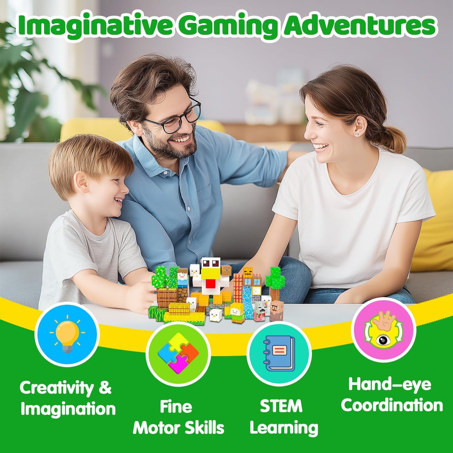 Magnetic Blocks, 150PCS Magnetic Building Blocks Light Up, Stacking Magnets for Kids, Sensory Toy for STEM Constructions Magnet Blocks for Boys Girls Age 3+, Christmas Birthday Gifts