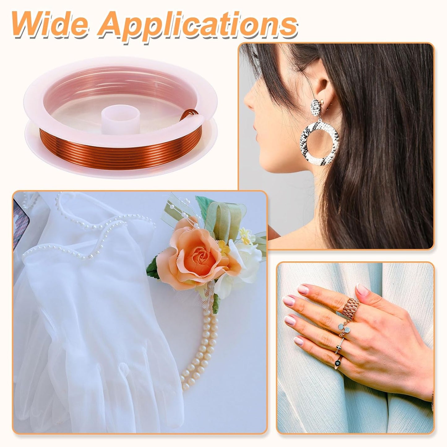 HARFINGTON 5ft Jewelry Wire, 18 Gauge (1mm) Brass Craft Soft Metal Tarnish Resistant Copper Beading Wire for Jewelry Making Supplies Crafting, Coffee