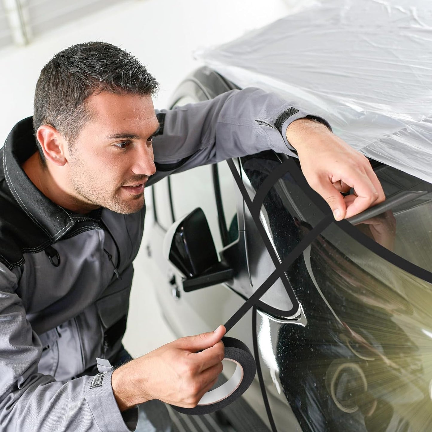 Epakh 4 Rolls Pinstripe Tape, Masking Tape in 1/16, 1/8, 1/4 and 1/2 Inch Wide, for Painters Automotive DIY Car Auto Paint Art(Black,55 yd)