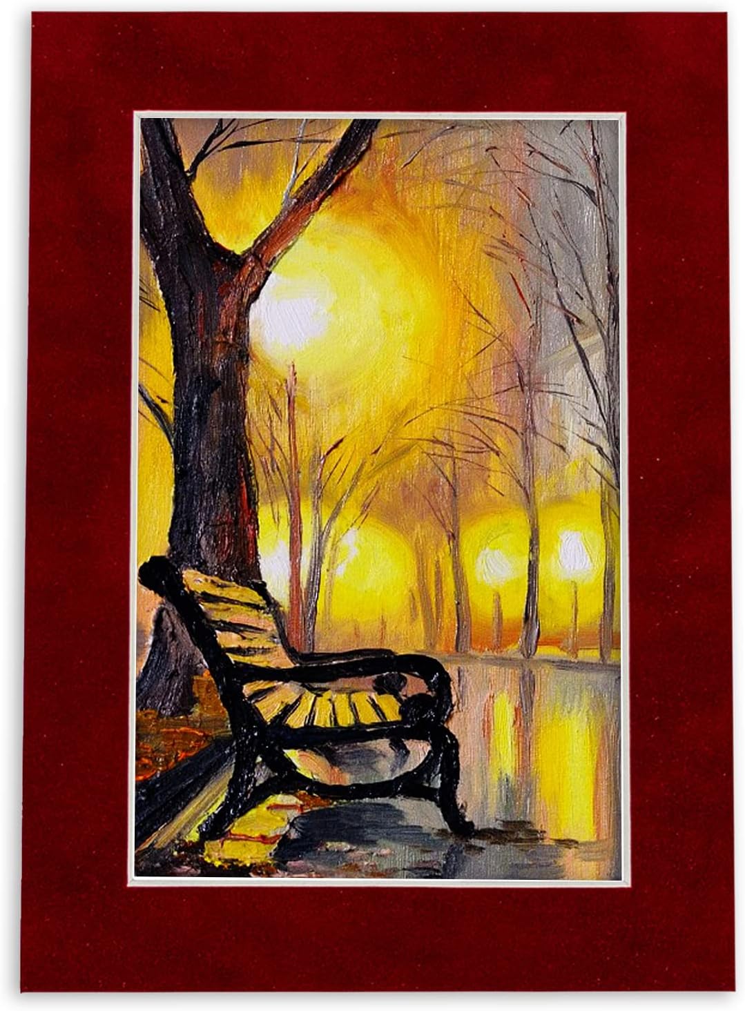 11x14 Mat Bevel Cut for 8.5x11 Photos - Acid Free Bright Red Suede Precut Matboard With Backing Board and Crystal Clear, Self Seal Mat Bag - For Pictures, Framing - 4-ply Thickness