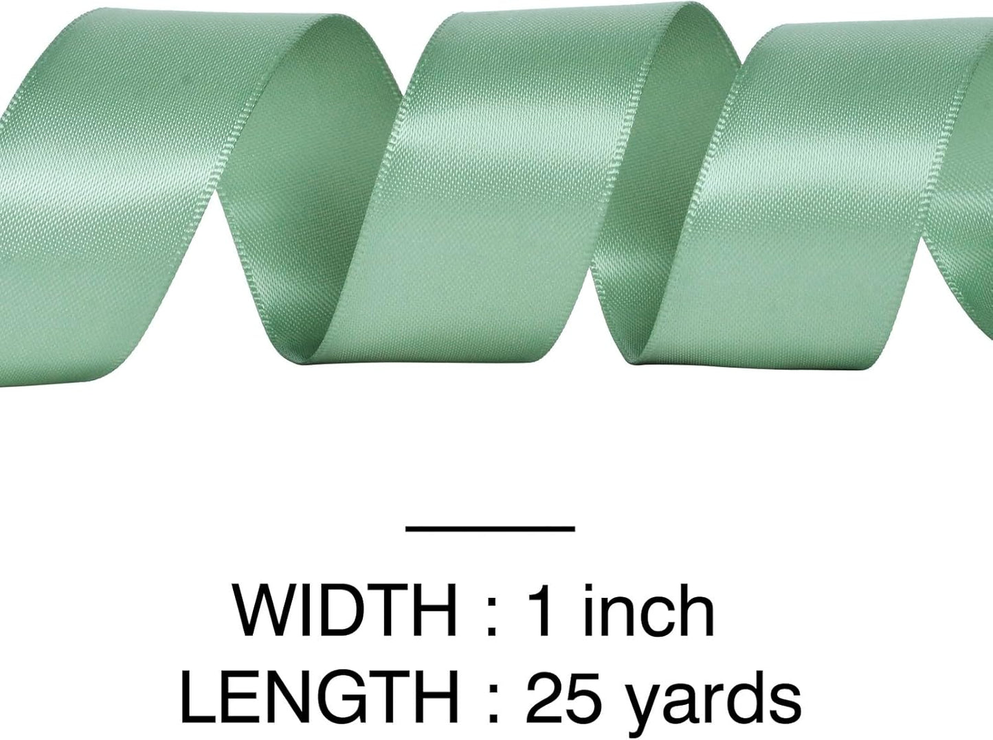 YAMA Sage Green Double Faced Satin Ribbon 1 Inch 25 Yards, Sage Green Ribbon for Crafts Bows Flower Bouquet Wedding Home Decor Gift Wrapping