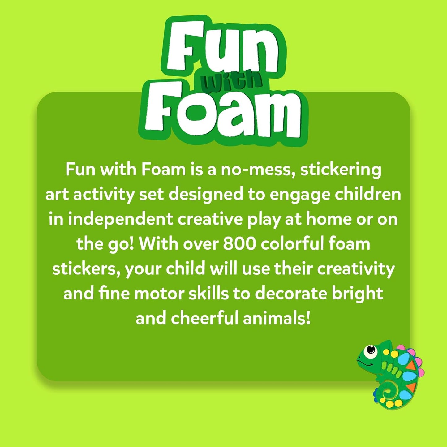 Skillmatics Foam Sticker Art Activity - Animals, Stocking Stuffers, Mess-Free Fun for Kids, 800+ 3D Foam Stickers, DIY Felt Craft Kits, Christmas Gifts for Boys & Girls Ages 3, 4, 5, 6, 7