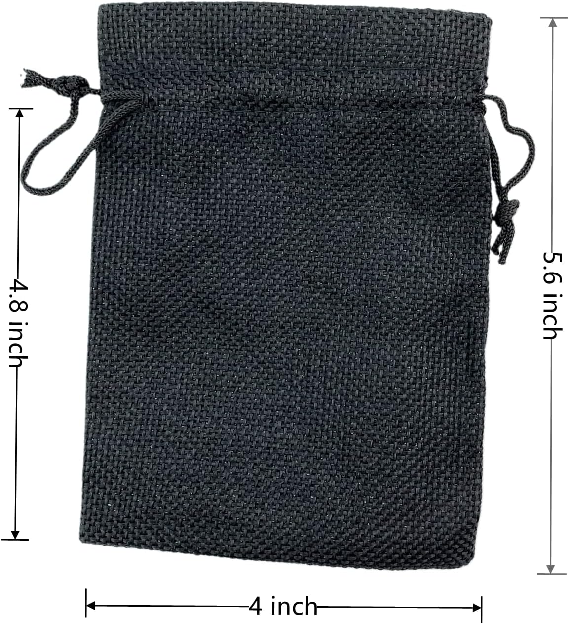 Palmhomee Pack of 25 Burlap Gift Bags with Drawstring Linen Jewelry Pouches Wedding Hessian Jute Bags for Birthday Jewelry and Treat Pouches Party Wedding Favors Gift Art and DIY Craft (4x5.6 Inch, Black)