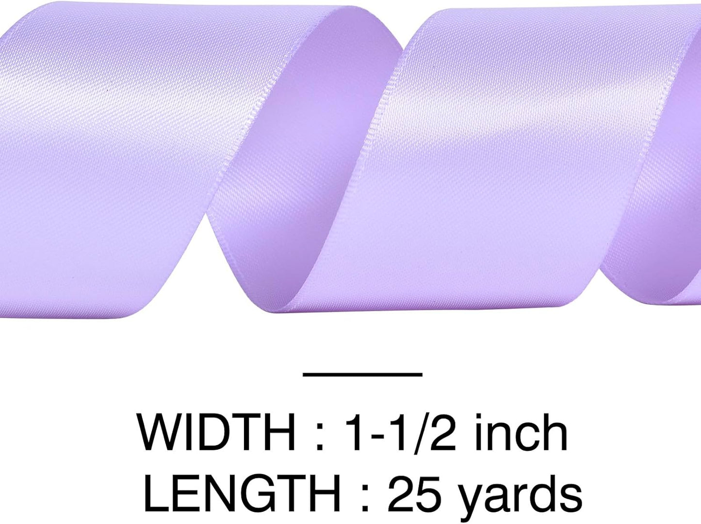 YAMA Light Purple Double Faced Satin Ribbon 1 1/2 Inch 25 Yards Lavender Ribbon for Crafts Bows Flower Bouquet Wedding Home Decor Gift Wrapping