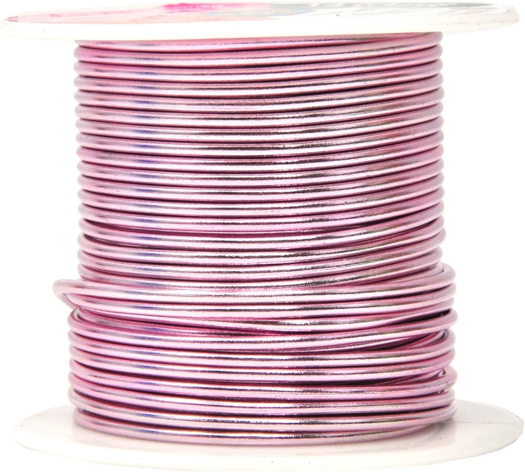 Mandala Crafts 14 Gauge Anodized Aluminum Craft Wire for Jewelry Making – 330 FT Colored Flexible Silver Copper Black Pink Ice Blue Red Wire - Bendable for Bonsai Armature Crafting Sculpting
