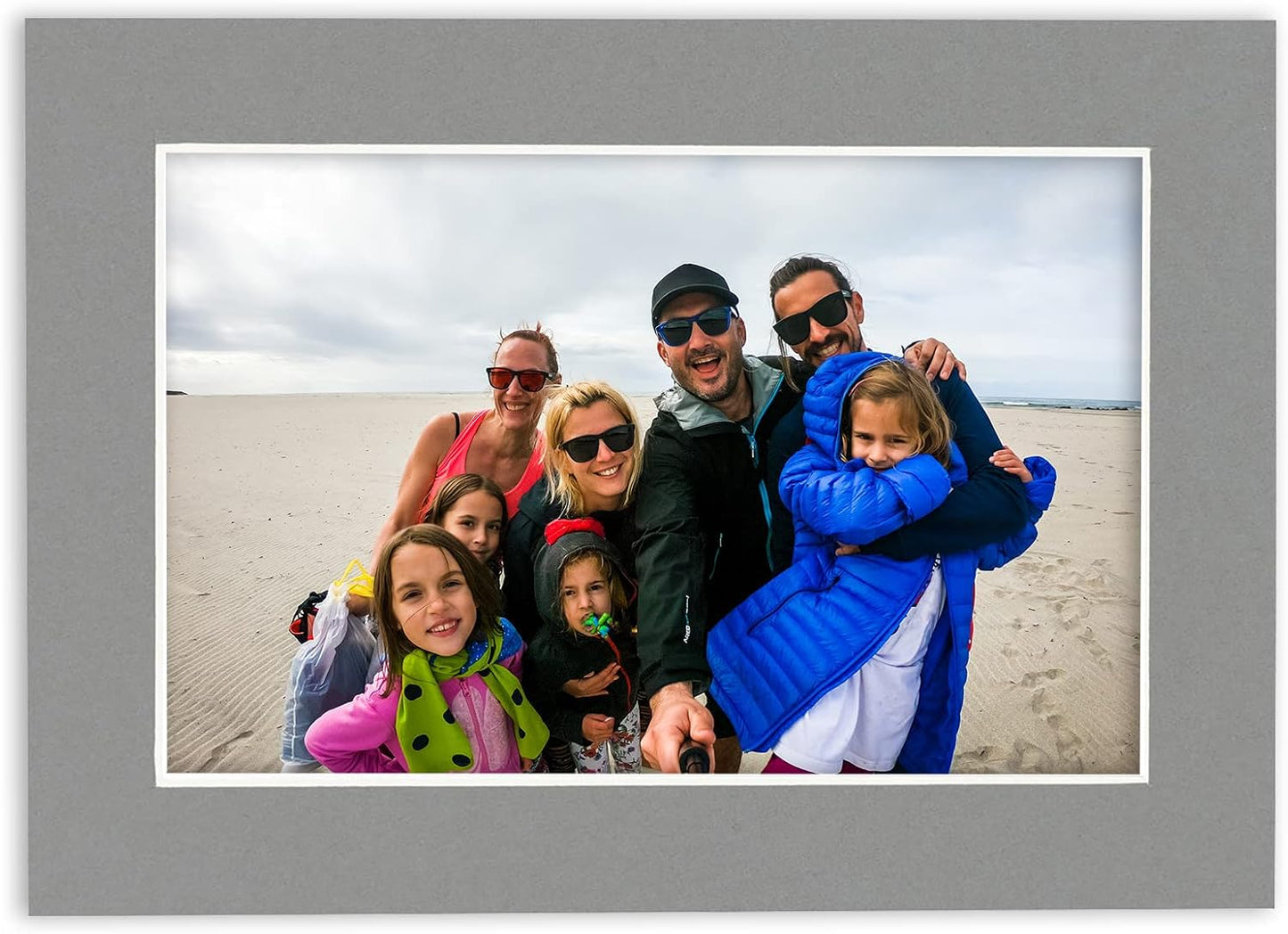 11x14 Mat for 8.5x11 Photo - Precut Mid Grey Picture Matboard for Frames Measuring 11 x 14 Inches - Bevel Cut Matte to Display Art 8.5 x 11 Inches - Acid Free ONE MAT with Backing Board & Clear Bag