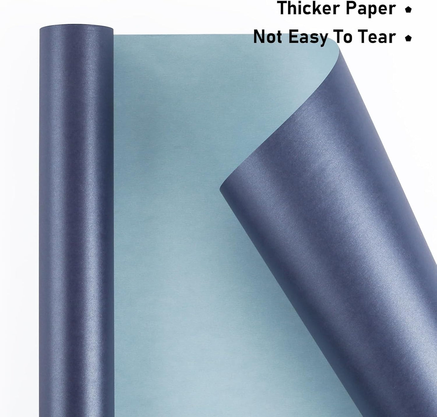 NESCCI Dark Blue Matte Wrapping Paper,Solid Color Pearly-Lustre Paper,Gift Wrapping Paper,Perfect for Wedding,Valentine's Day,Birthday, Christmas,Baby Shower,DIY Bouquet (17 Inches X 32.8 Feet)