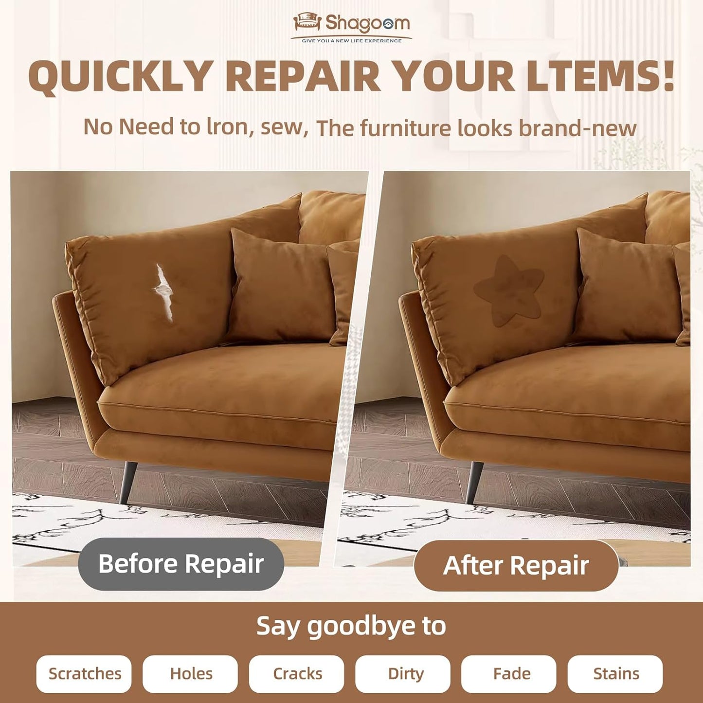 Suede Repair Patch, 17X79 Inch Fabric Large Repair Tape, Self-Adhesive Patches for Furniture, Sofa, Car Interior, Shoes, Hand Bag, Clothing (Dark Grey, 17X79 Inch)