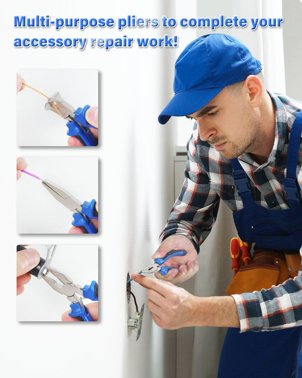 Toolour Jewelry Pliers Set Jeweler Making Tools Kit with Wood Holder,8Pcs Professional Wire Plier for Beading Jewelry Maker DIY Crafting Wrapping Crimping Cutting Repair,Essential Tools for Adults