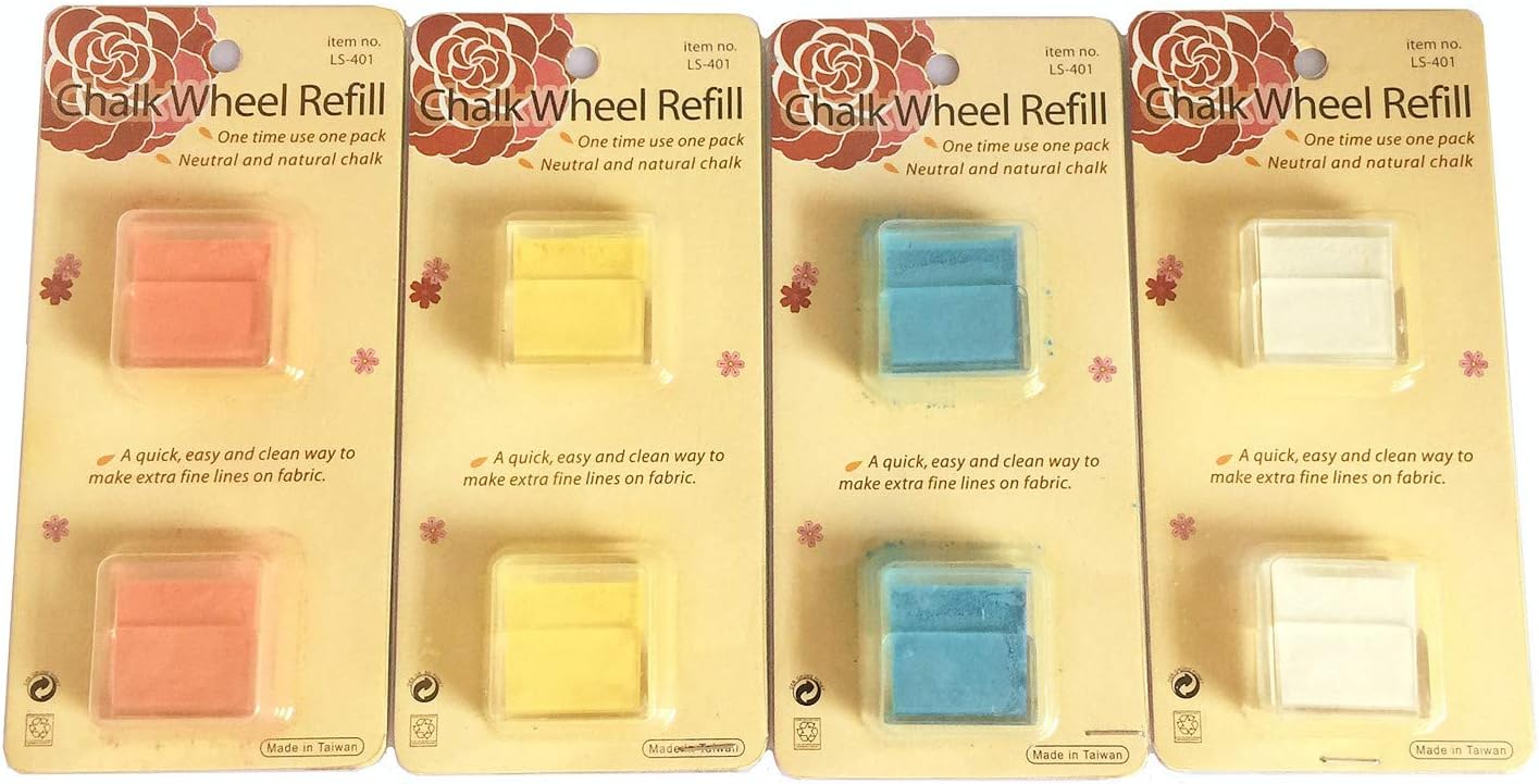 YEQIN Chalk Wheel Refill, Refill Fine Line Fabric Marker Tailor's Chalk (Style1 Refill - White)