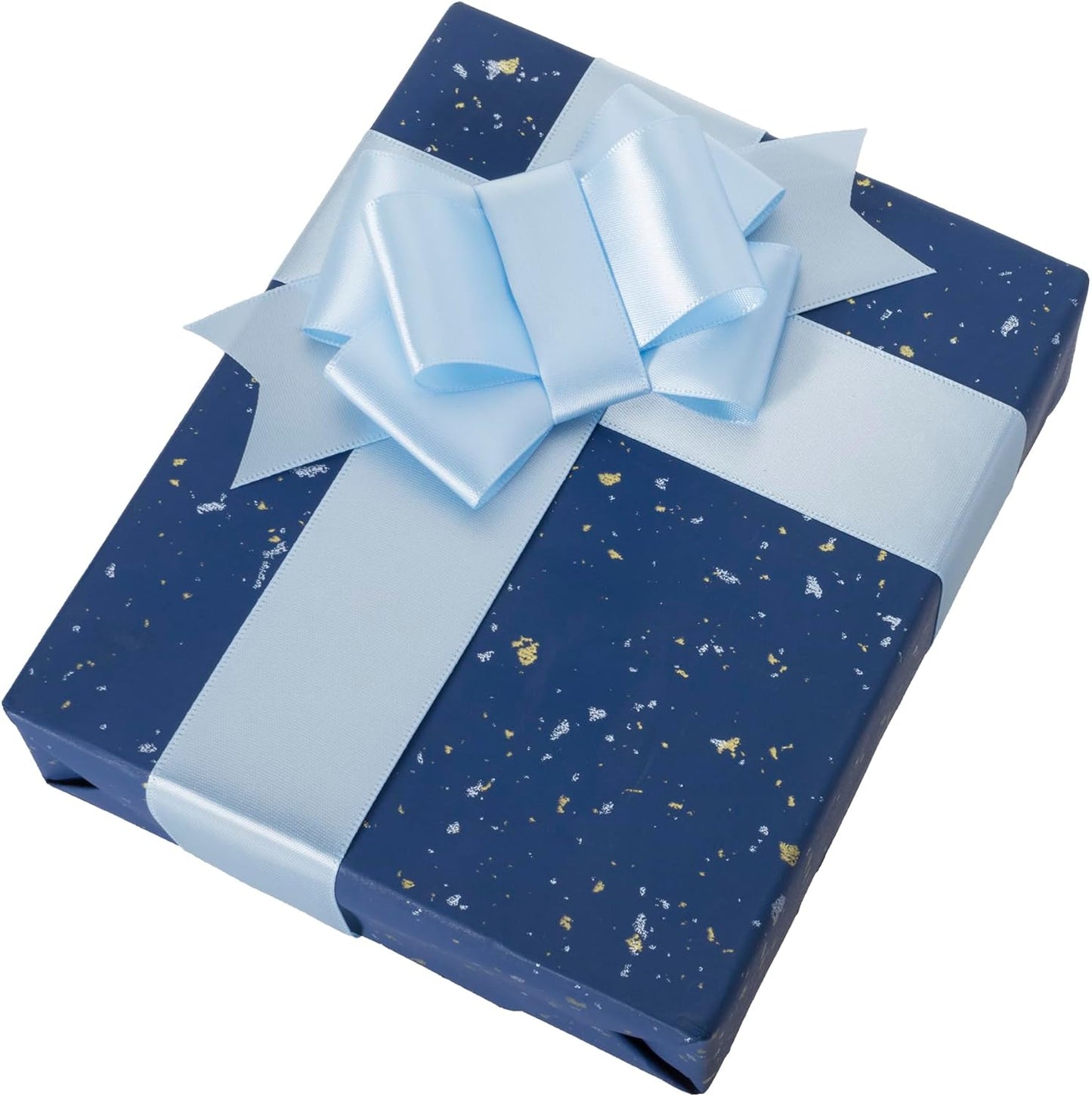 1-1/2 Inch Baby Blue Ribbon, 50 Yards Craft Polyester Satin Ribbon Perfect for Gift Wrapping, Handmade Roses, Wedding Party Decorations and DIY Crafts