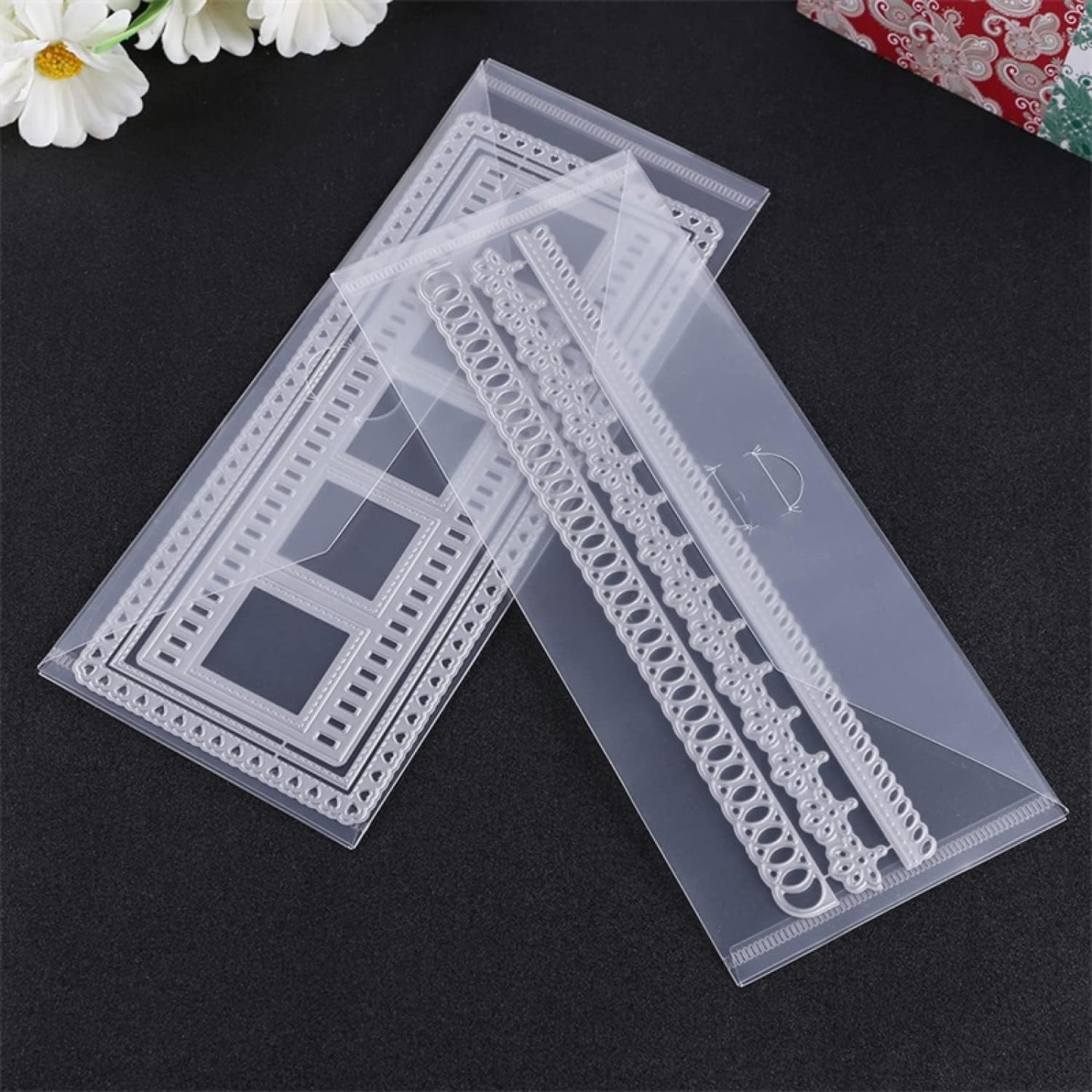 40-Piece Stamp & Die Storage Pockets - 48 Label Stickers, 4 Sizes - Scrapbooking Storage for Card Making, DIY Crafts