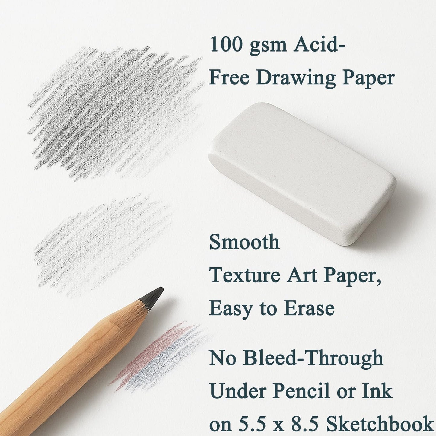 Small Sketchbook 5.5" x 8.5" - 2 Pack Top Spiral Mini Sketch Pad, Small Sketch Book Hard Cover, 100 Sheets Each 68lb/100gsm - Mini Drawing Paper for Kids, Portable Drawing Pad for Beginners & Artists.