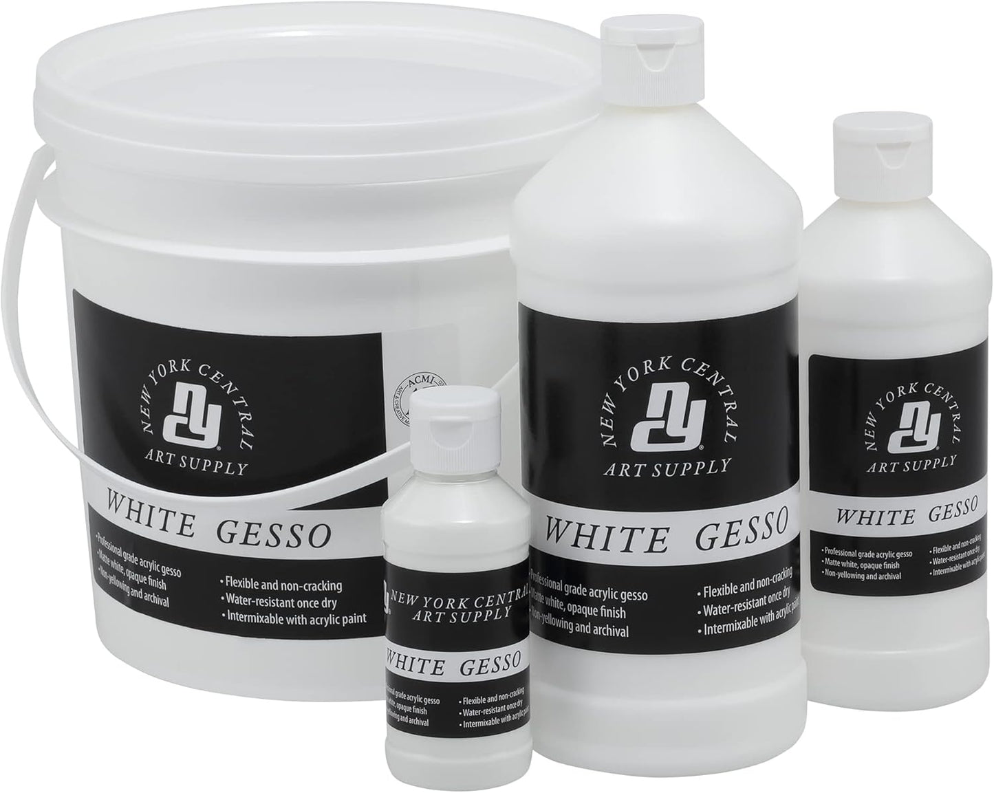 Acrylic Gesso - White Professional Grade Gesso for Painting, Acrylic, Oil, Pastels, & More! - 16 oz Bottle