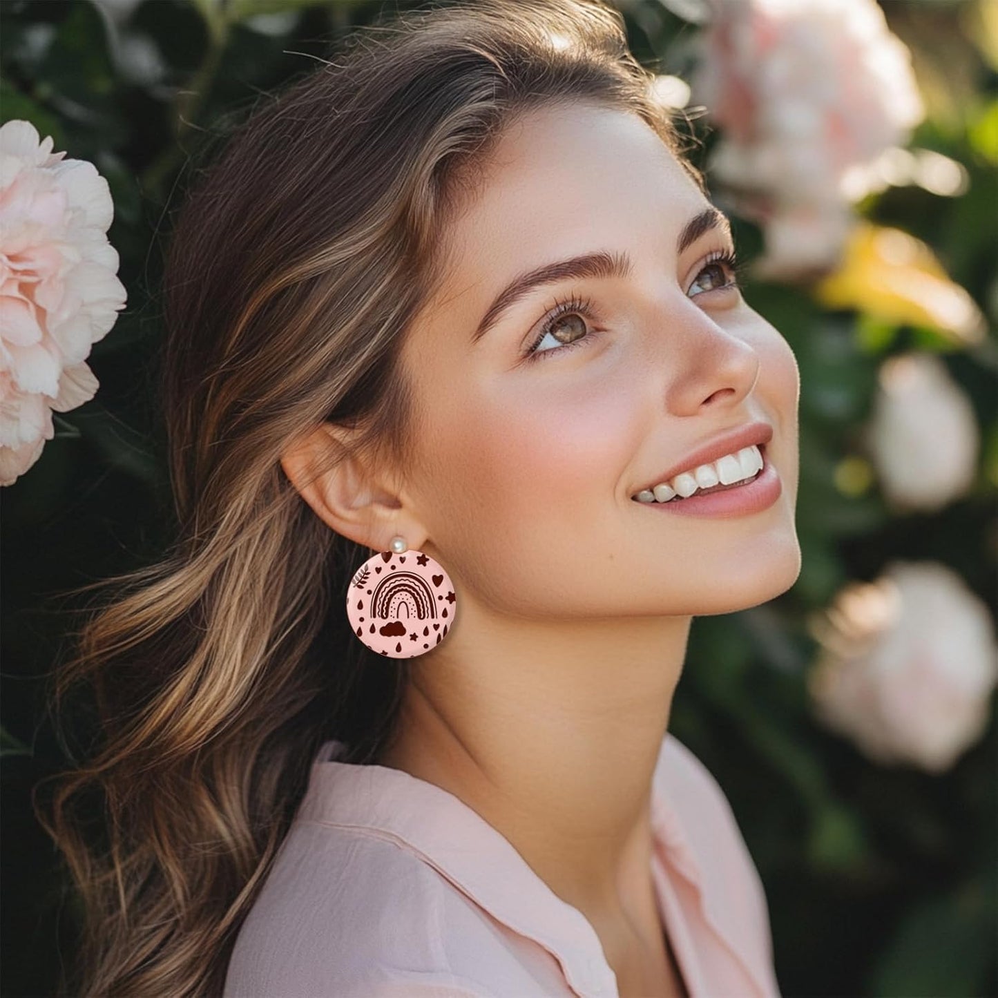 CHGCRAFT Rainbow Polymer Clay Texture Sheets Bohemian Plant Pattern Silicone Texture Stamp Clouds Love Clay Texture Mat Modeling Pattern Pad Sheets for Jewelry and Earrings Tools, 5.5x5.5 inch