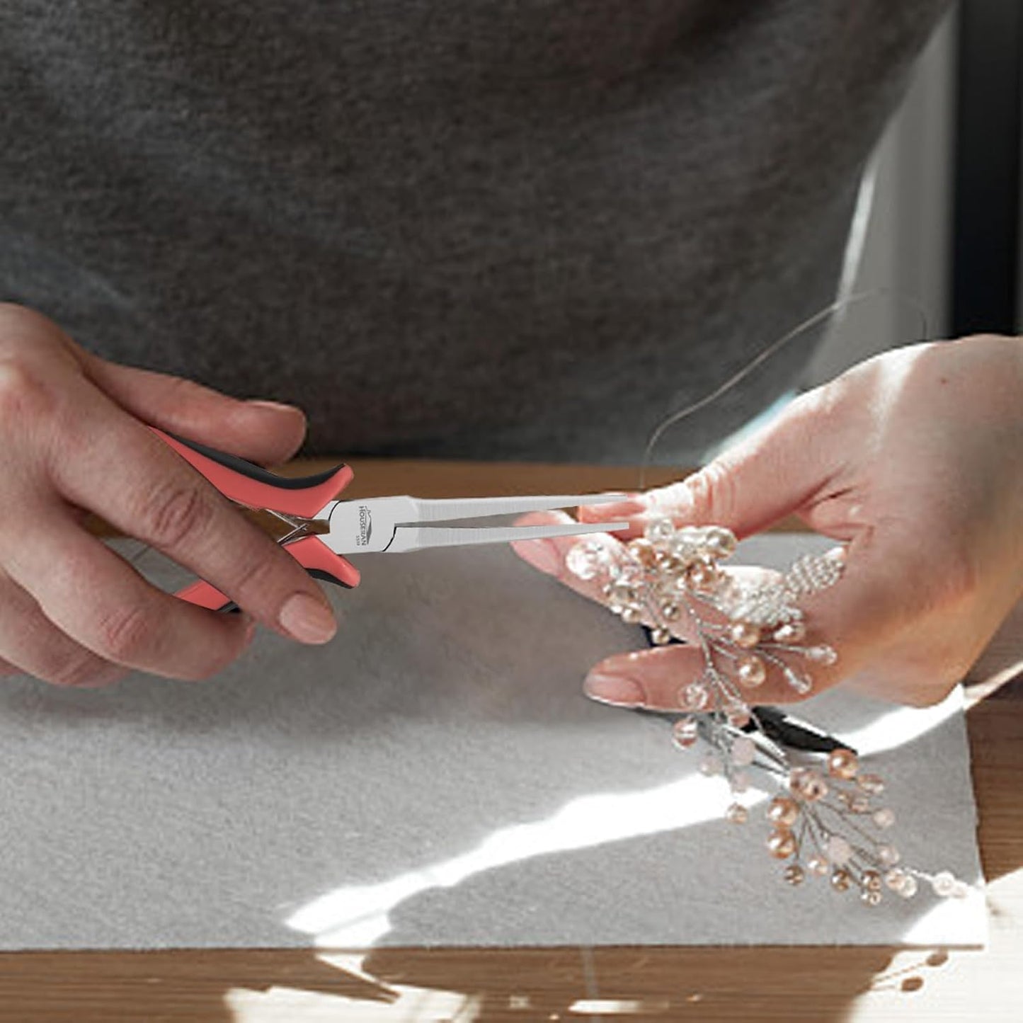 Long Needle Nose Pliers 5.5"-5 Pack Long Nose Mini Precision Pliers for Jewelry Making with Spring Loaded for DIY, Craft, Repairing