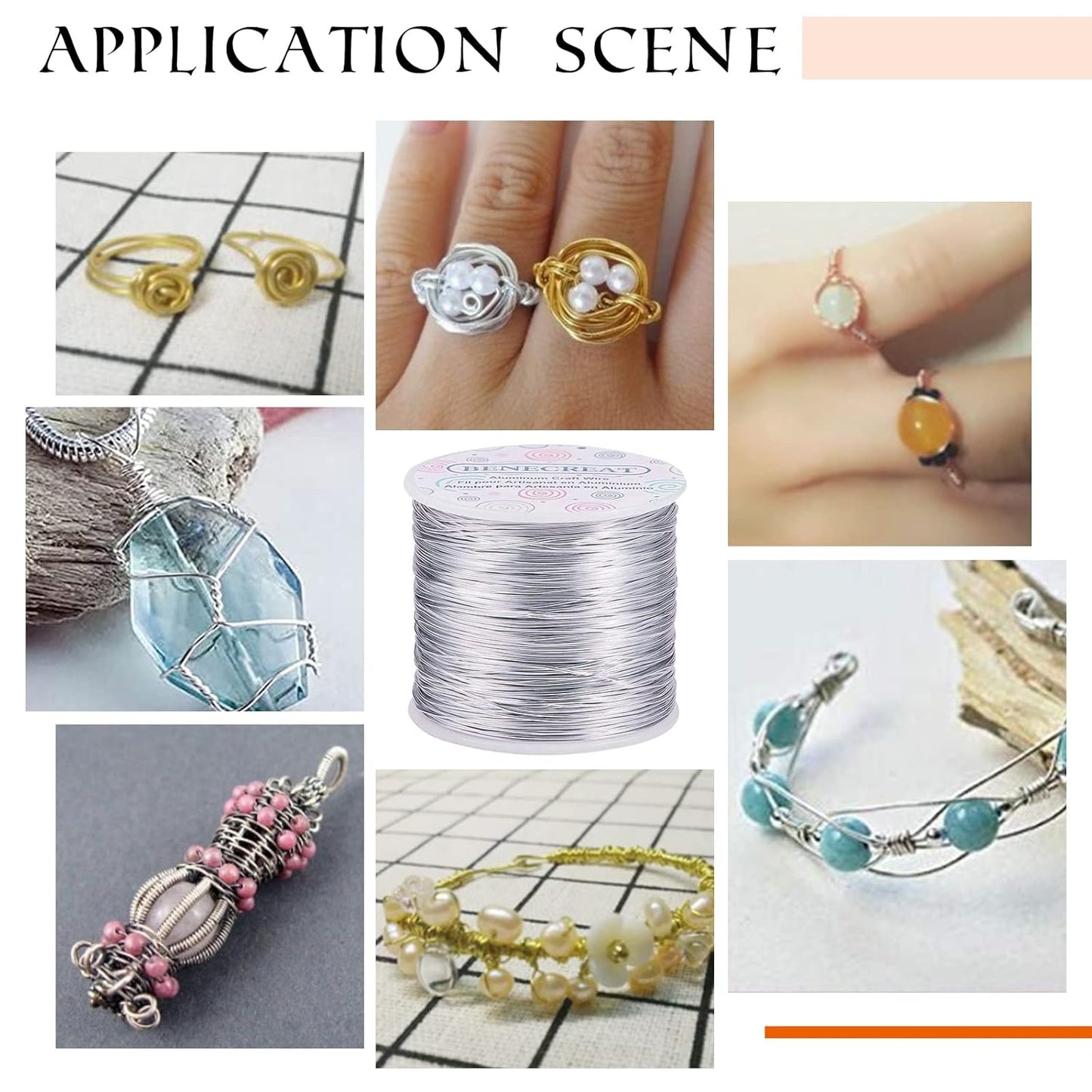 BENECREAT 20 Gauge 770FT Black Anodized Aluminum Jewelry Craft Wire for Model Craft, Gem Wrapping, Jewelry Making