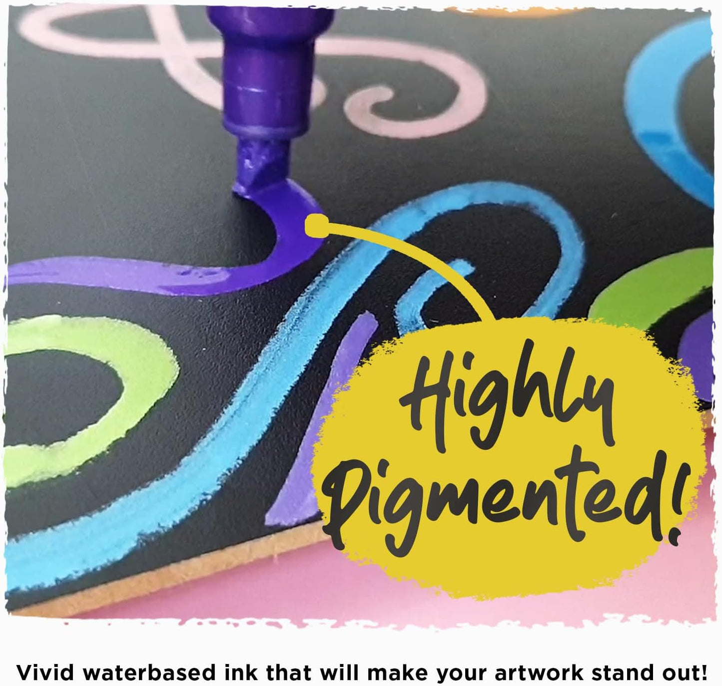 Metallic Chalk Markers (10 Pack) Liquid Chalk Pens - For Blackboards, Chalkboard, Bistro Menu, Window - Wet Wipe Erasable - 6mm Reversible Bullet & Chisel Tip