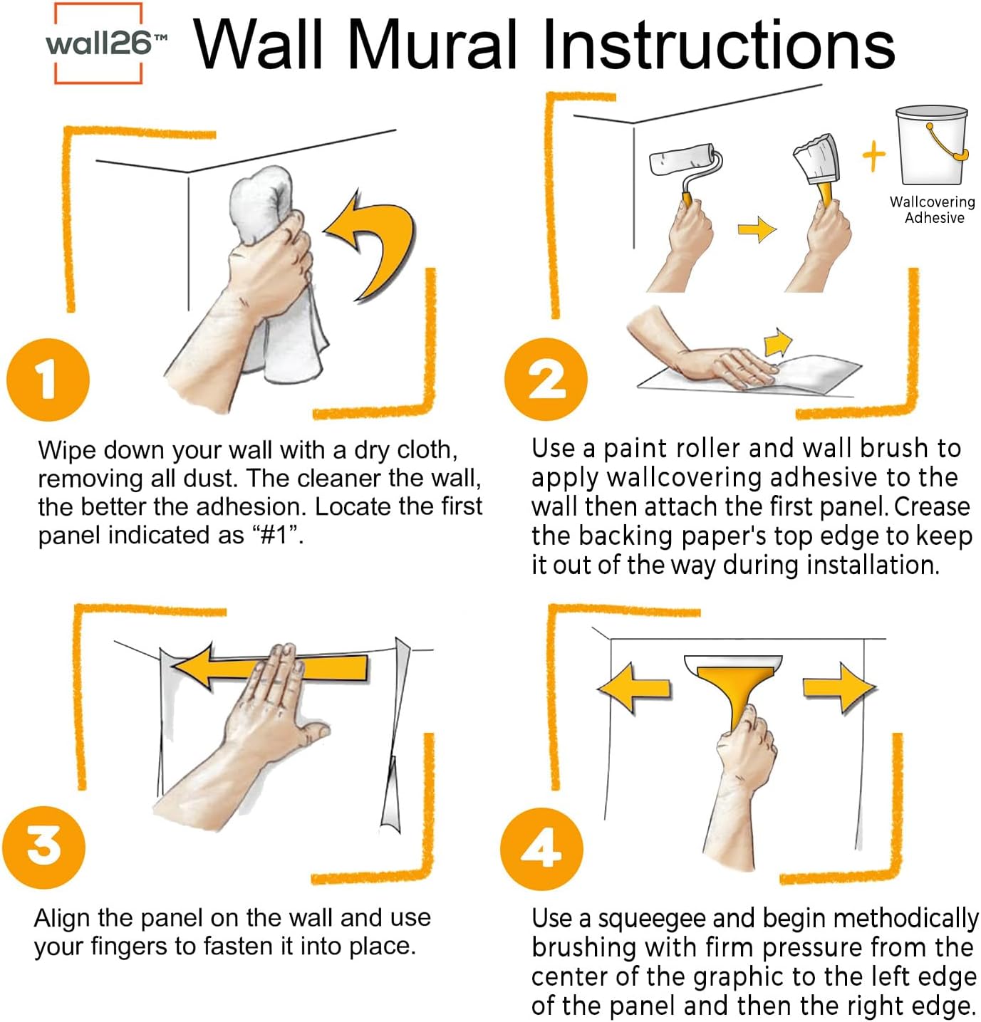 wall26 Wall Sticker/Wall Mural Wildflower Abstract, Not Peel and Stick, Non-Woven Wallpaper Decorative for Bedroom, Living Room, Office - 96x144 inches