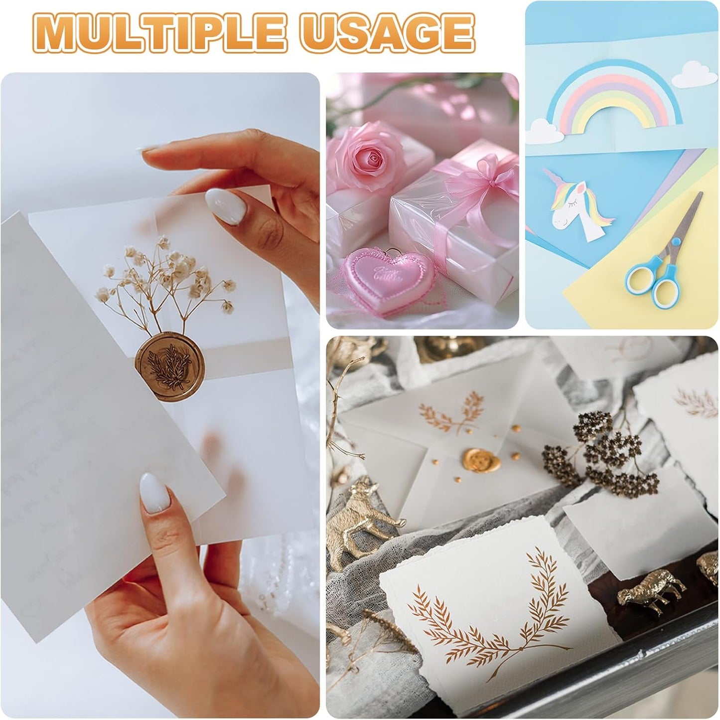 MECCANIXITY 100 Sheet Colored Vellum Paper 4" x 6", 100gsm Translucent Printable Vellum Sheets for Printing Wedding Invitations Inkjet Laser Printer, Yellow