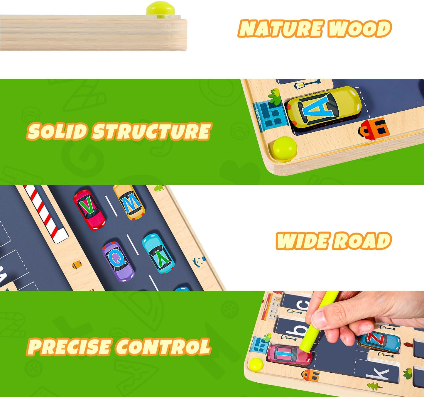 Magnetic Alphabet Maze Letter Puzzle Board, NOWRICH Montessori Toys for 2 3 4 5 Years Old Boys Girls, Magnet Alphabet Learning Car Parking Maze Toys for Kids 3-5, Birthday Gifts for Toddler