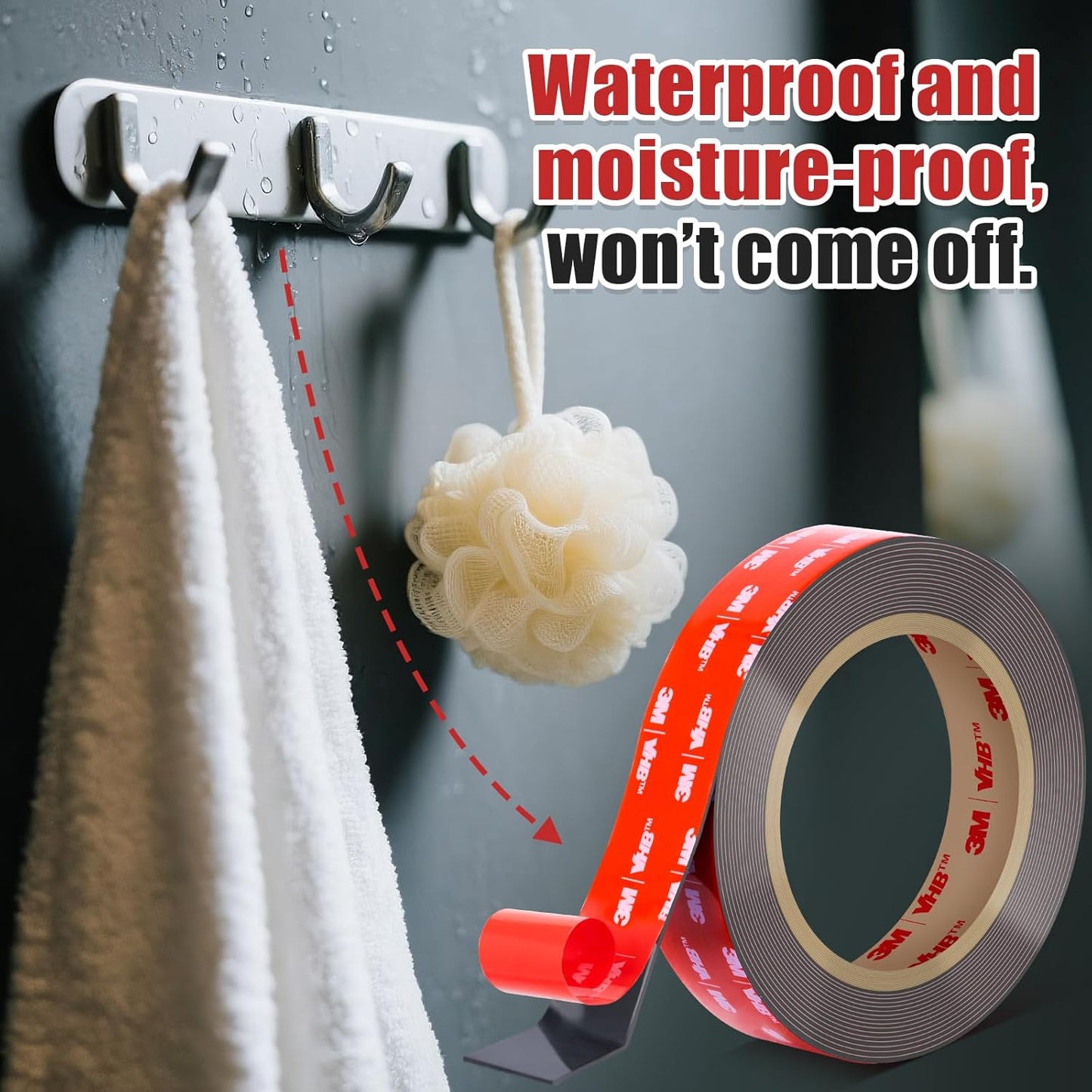 3M VHB 5952 Double Sided Tape Heavy Duty, 10FT x 1IN Mounting Tape, Strong Double Sided Tape Heavy Duty for Automotive, Metal, Plastic, Removable Without Residue for Home Decor & Outdoor Use